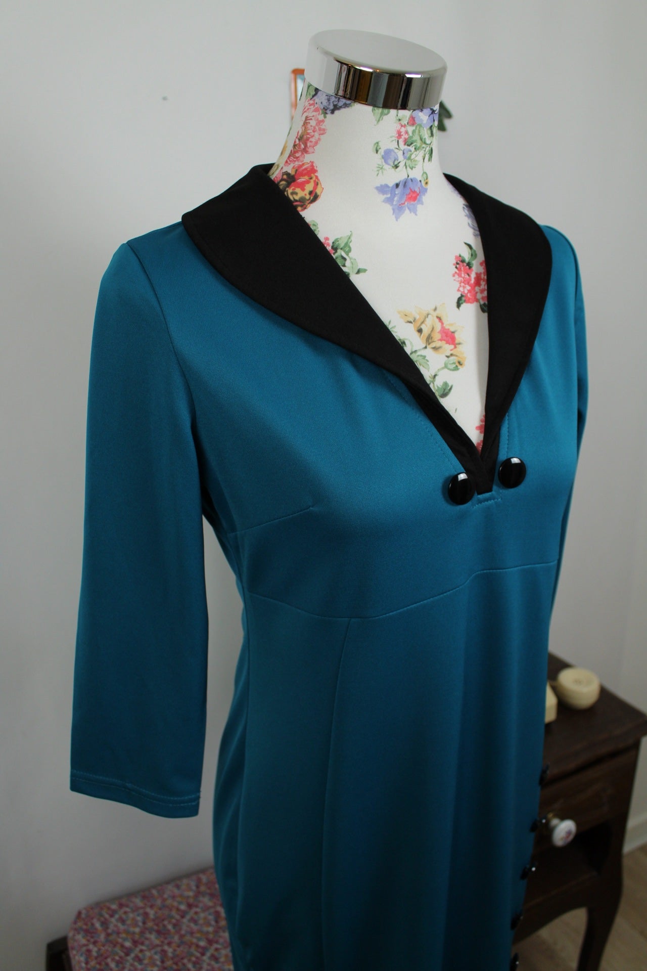🌸🍒Robe pin-up bleu intense coupe sirène - Nice Forever - Taille 38🍒🌸