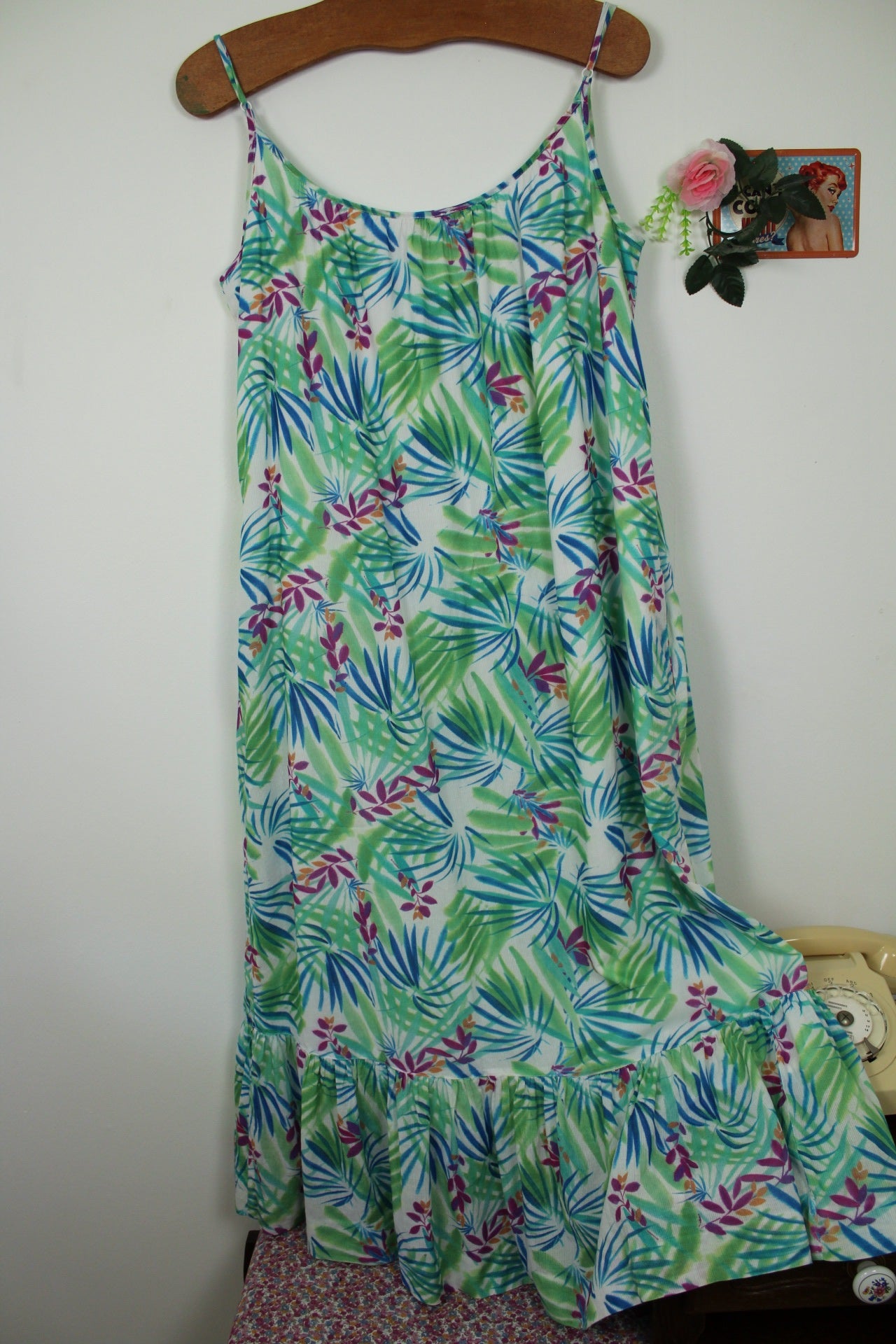 🌸🍒Robe longue tropicale Cyrillus 100% coton summer vibes - Taille 40/42🍒🌸
