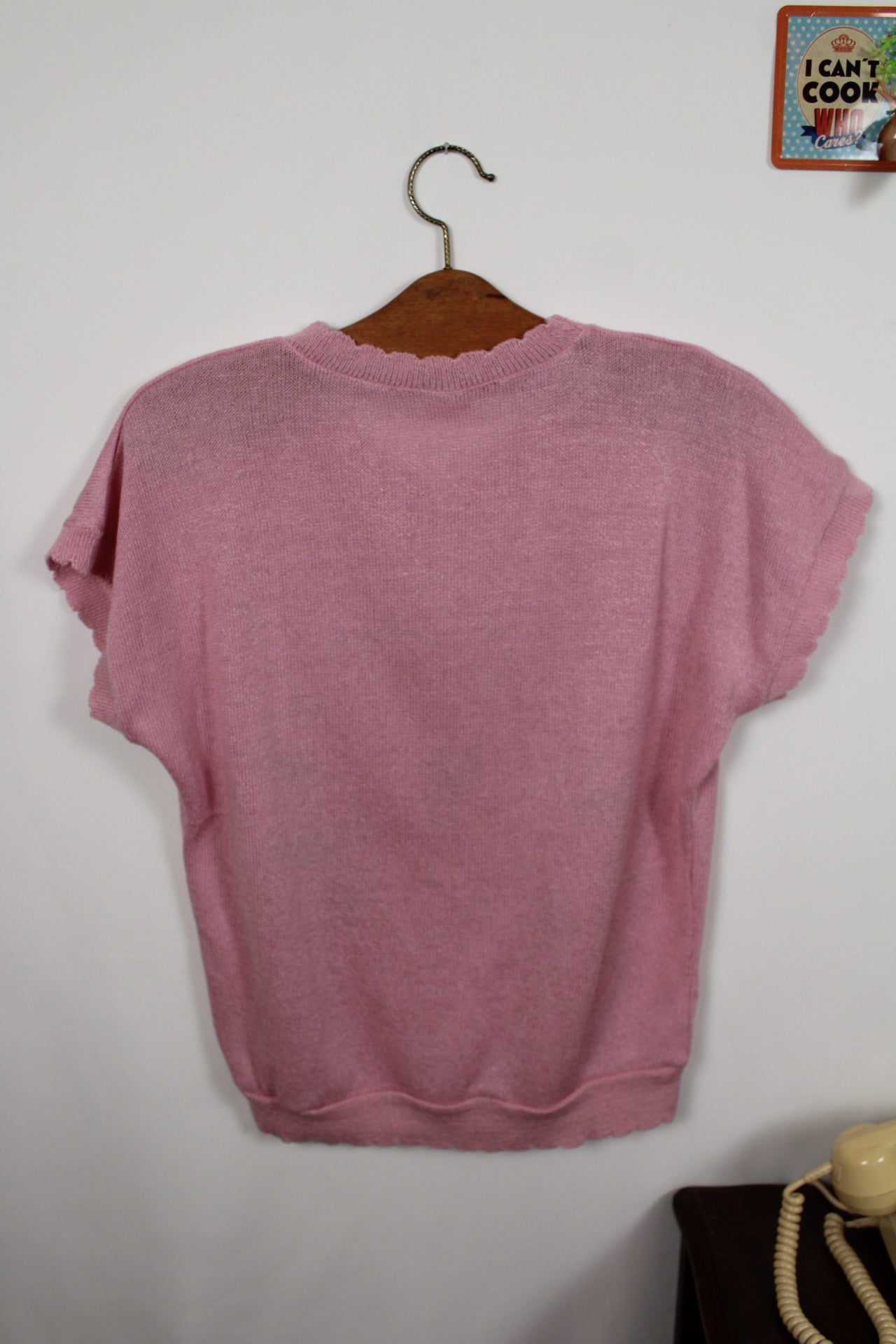 🌸🍒Pull vintage fleuri rose 70/80s en coton🍒🌸