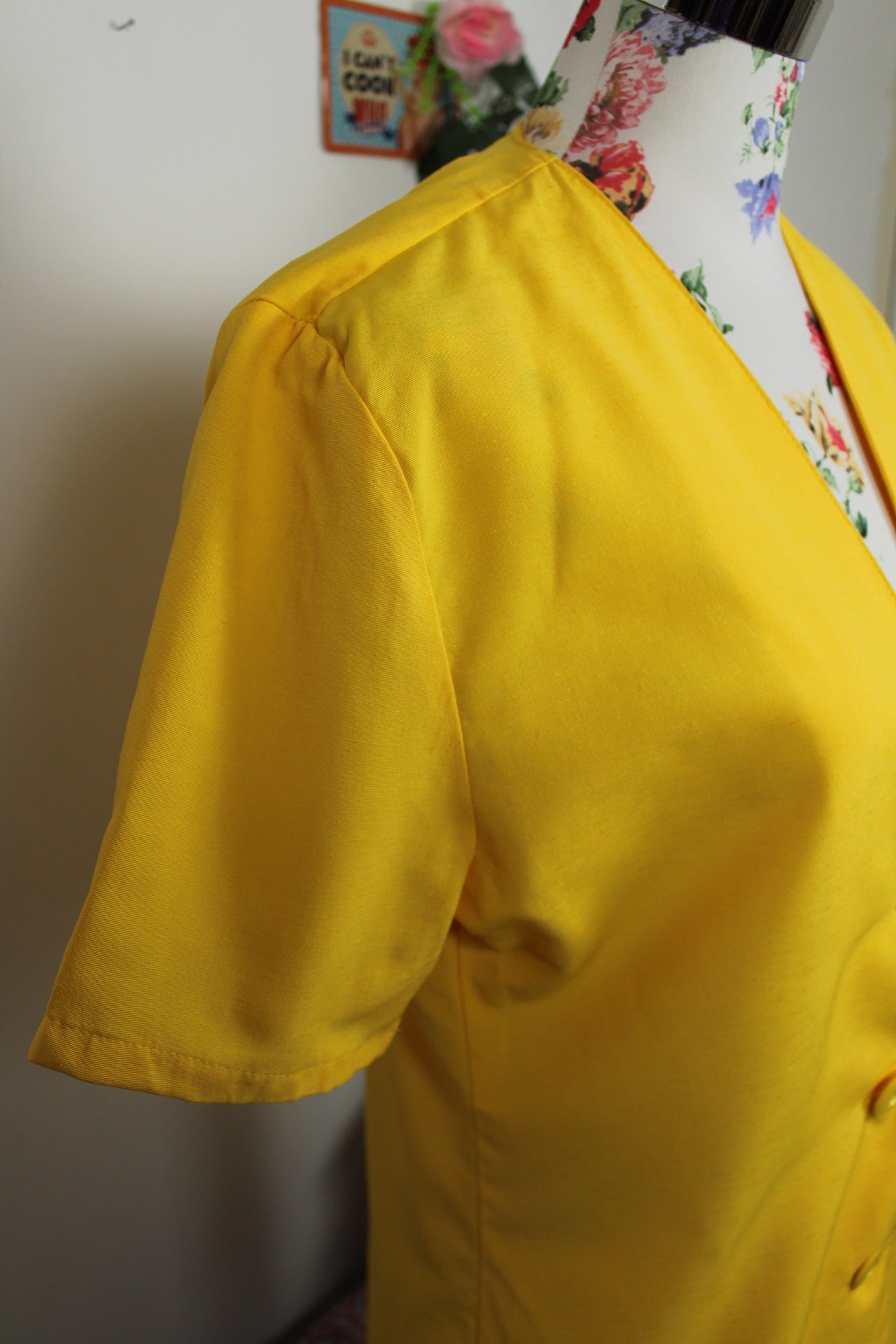 🌸🍒Blouse vintage 90's jaune soleil en viscose - chic & lumineuse - Taille 40/42🍒🌸