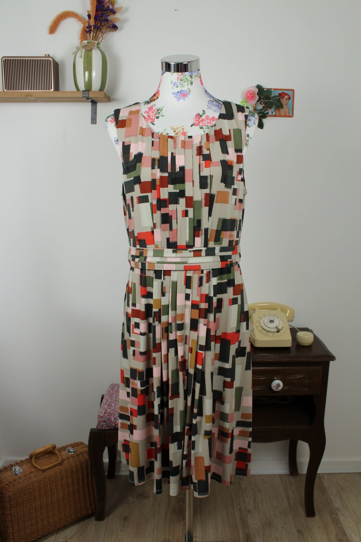 Robe Akac Ecou aux couleurs automnales années 2000 - Taille 38