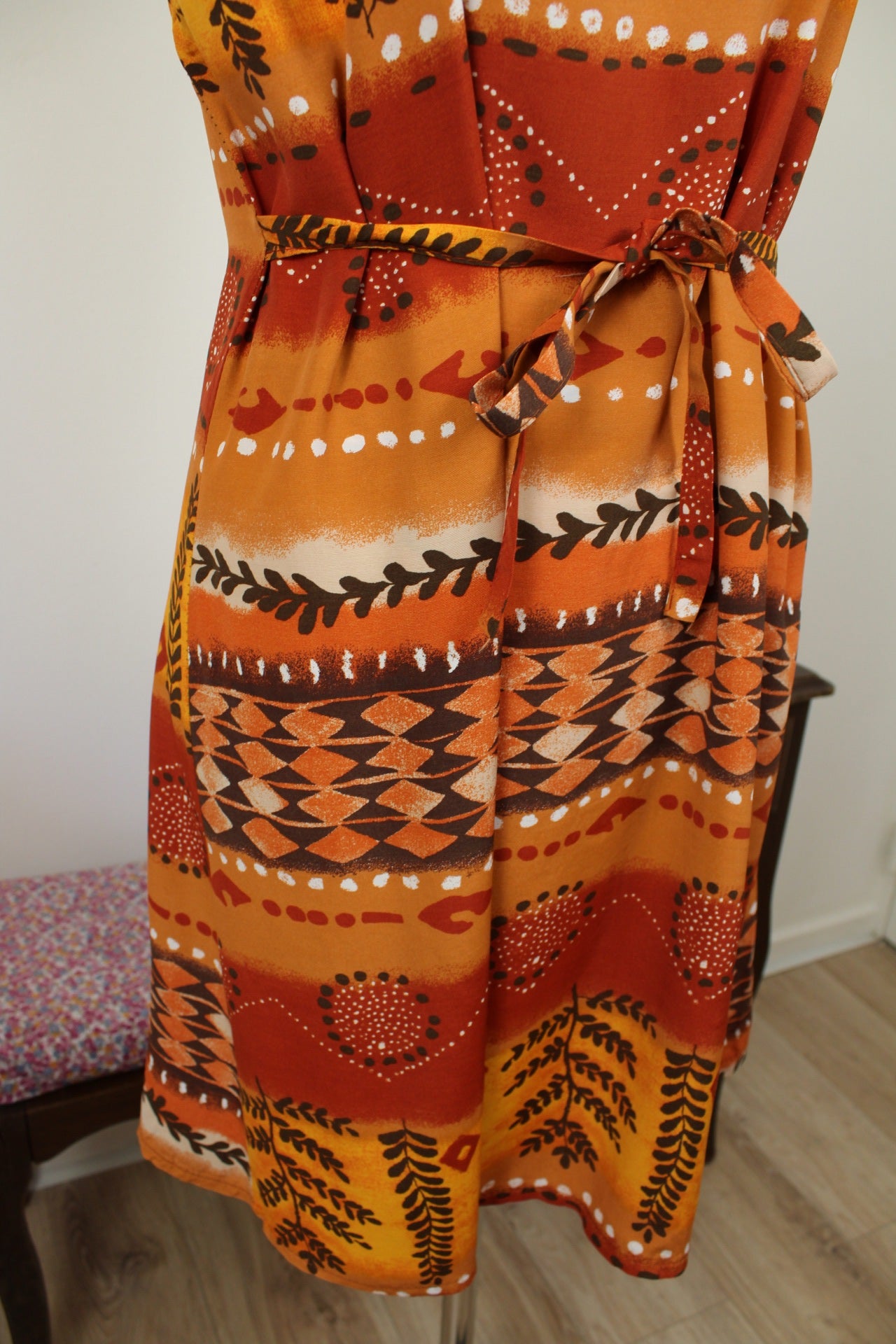 🌸🍒Robe vintage 90's motifs style ethnique façon coucher de soleil - Taille 38🍒🌸