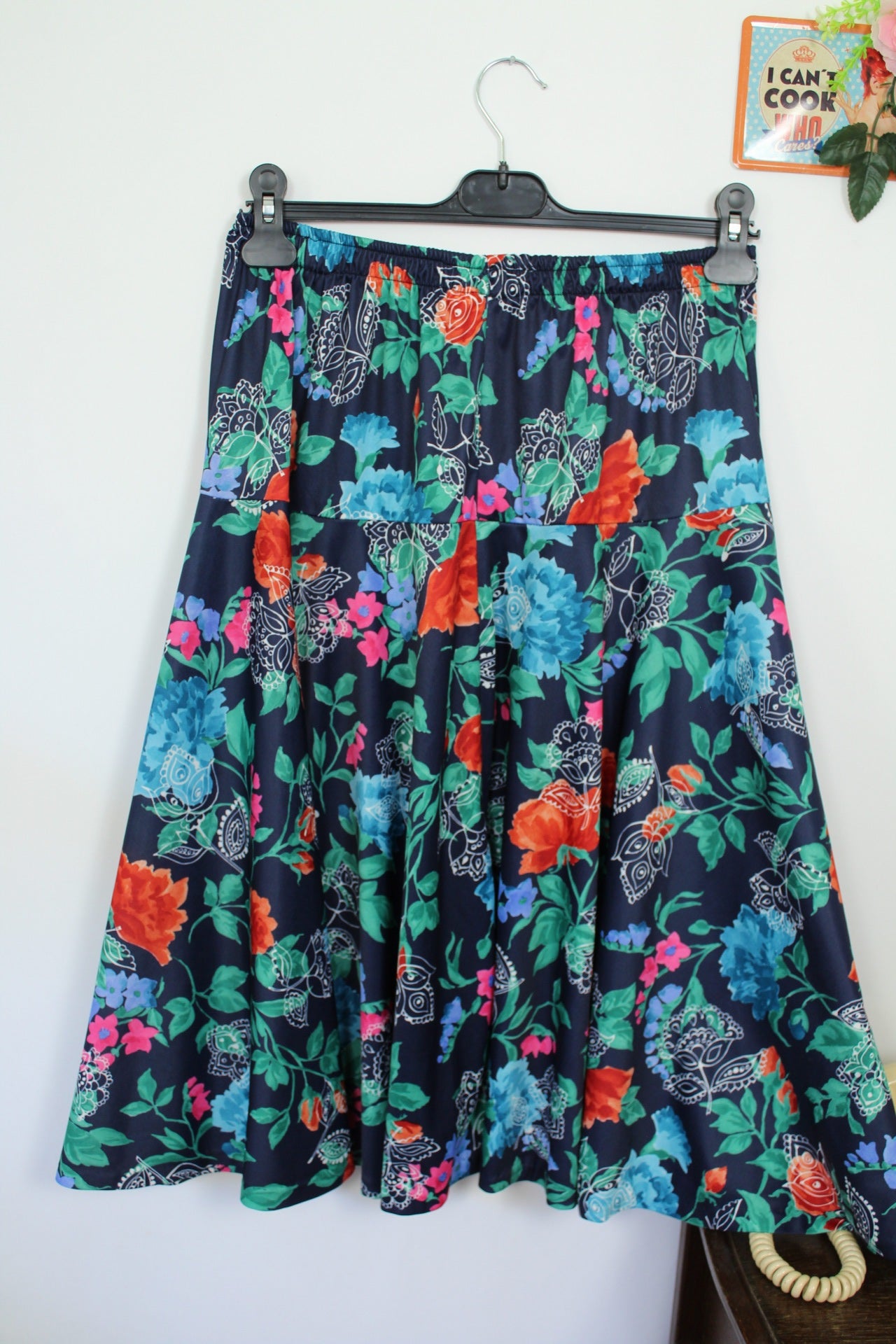 🍒🌸Jupe patineuse fleurie vintage 80's - Made in France - Taille 36 à 42🍒🌸