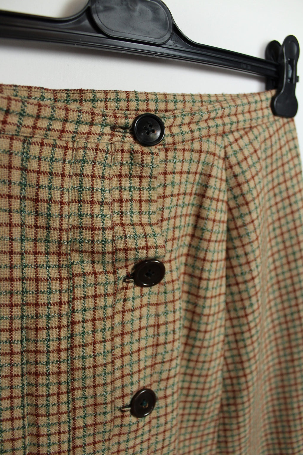 🌸Jupe vintage 70's automne/hiver à carreaux - plissée d'un côté🍒