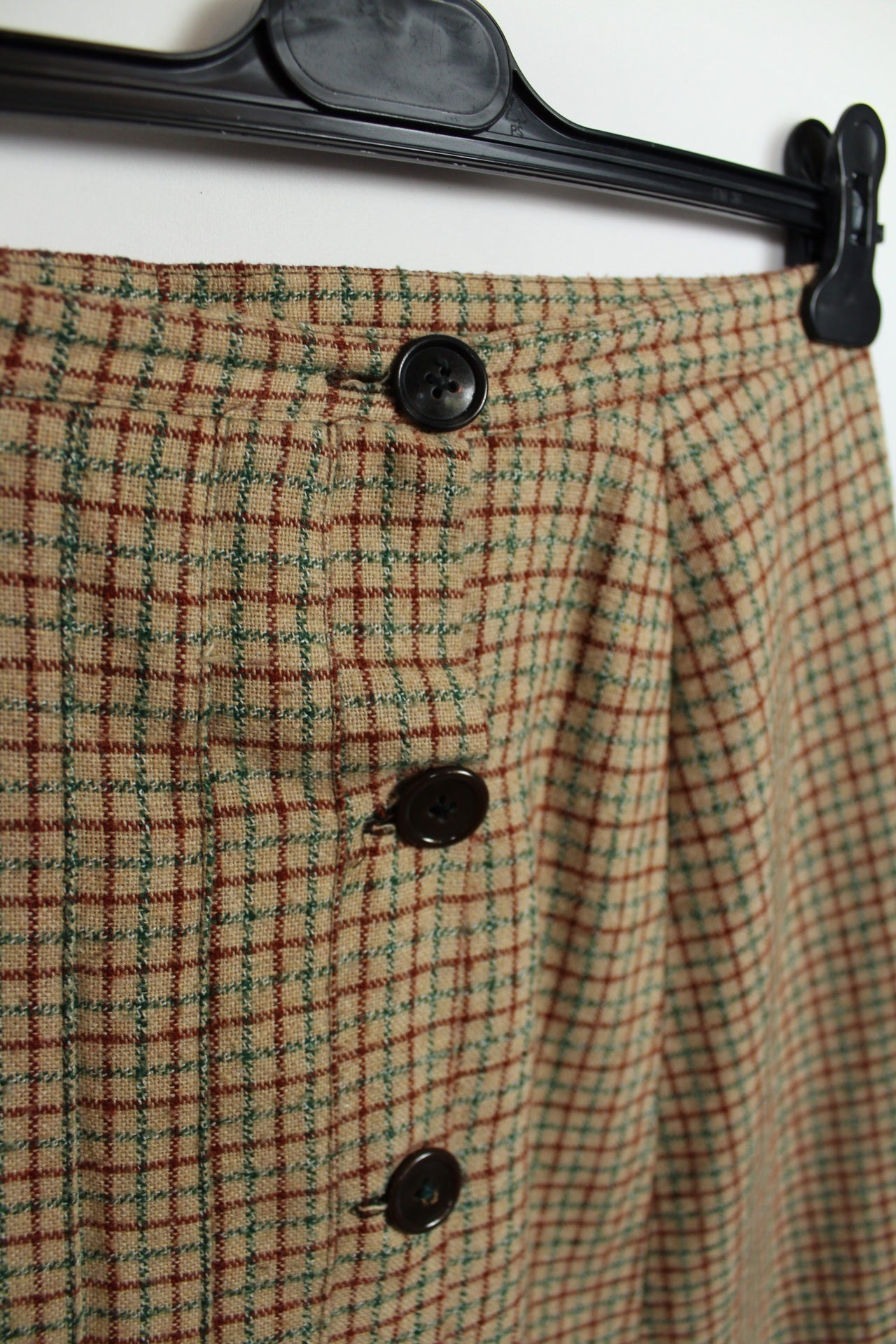 🌸Jupe vintage 70's automne/hiver à carreaux - plissée d'un côté🍒