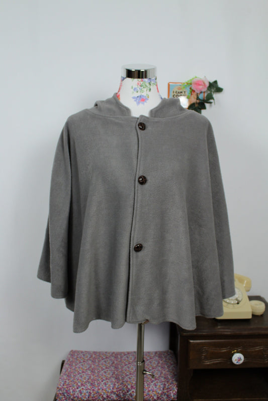 🍒🌸Poncho vintage gris 90's intemporel tout doux - Taille 38 à 44🌸🍒
