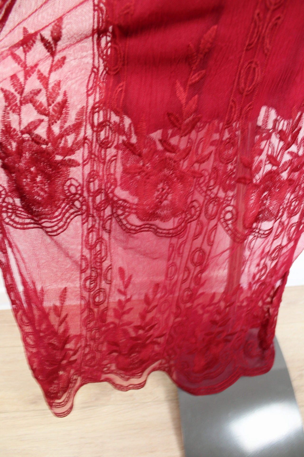 ✨ Robe longue bordeaux bohème ajourée ✨