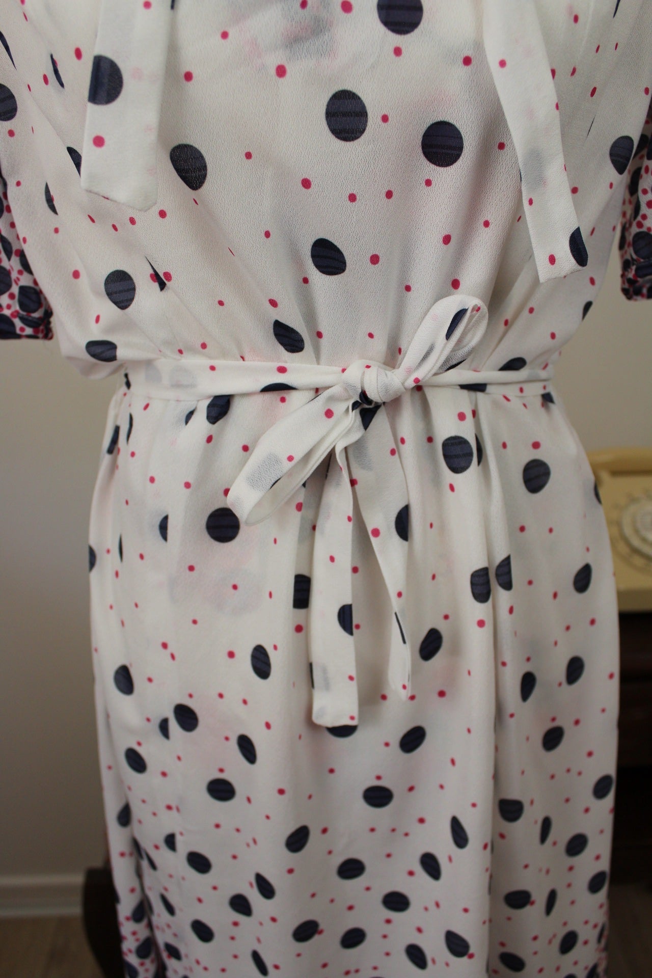🌸🍒Robe vintage 70/80's col lavallière pois graphiques avec effet dégradé - Taille 40 - petit 42🍒🌸