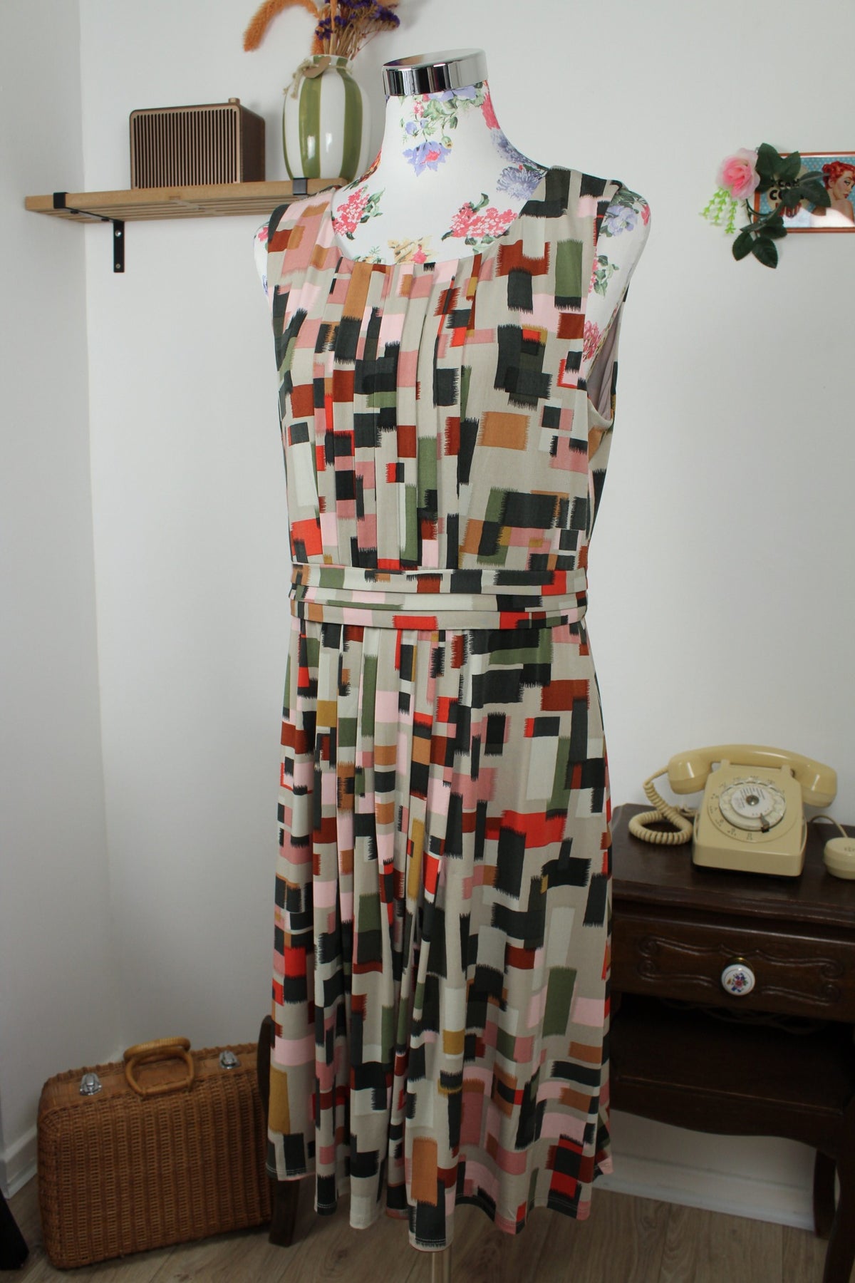 Robe Akac Ecou aux couleurs automnales années 2000 - Taille 38