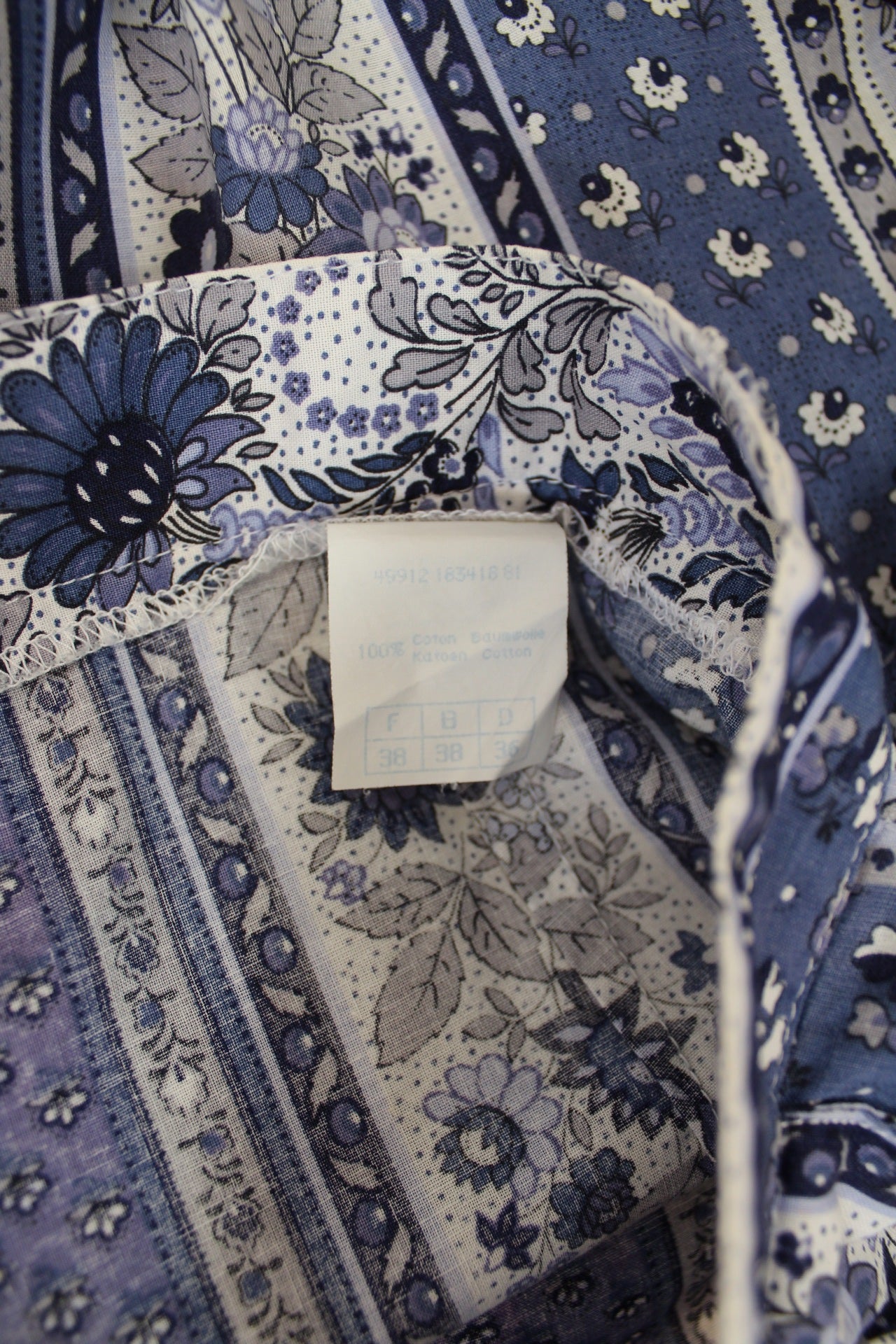 🌸🍒Pantacourt vintage 70/80's rayures fleurie en coton romantique & provençale - Taille 34🍒🌸