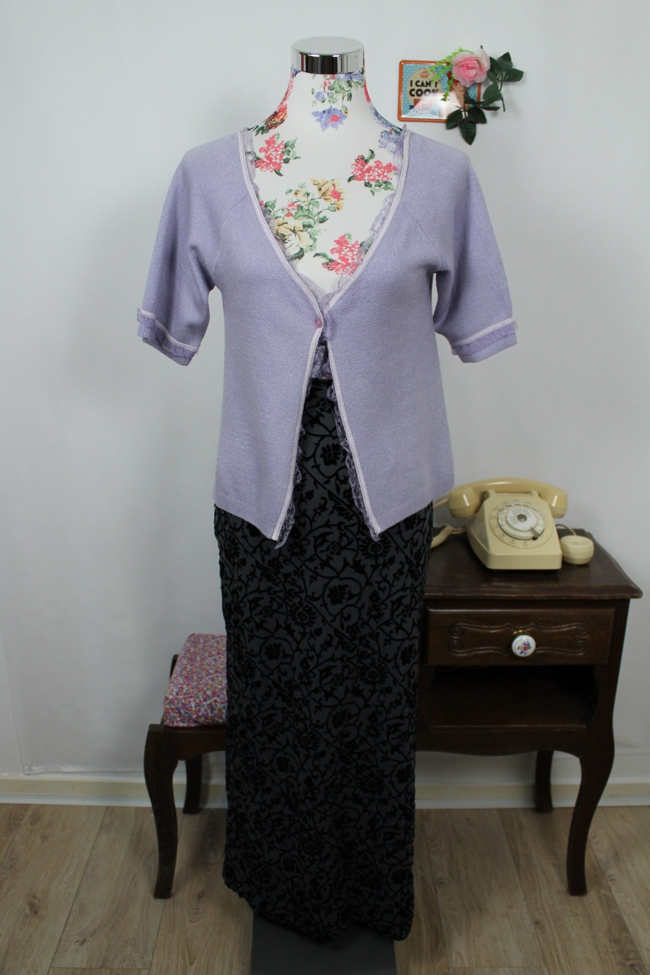 🍒🌸Cardigan Y2k 2000s Morgan - lilas à volants romantiques - Taille 36🌸🍒