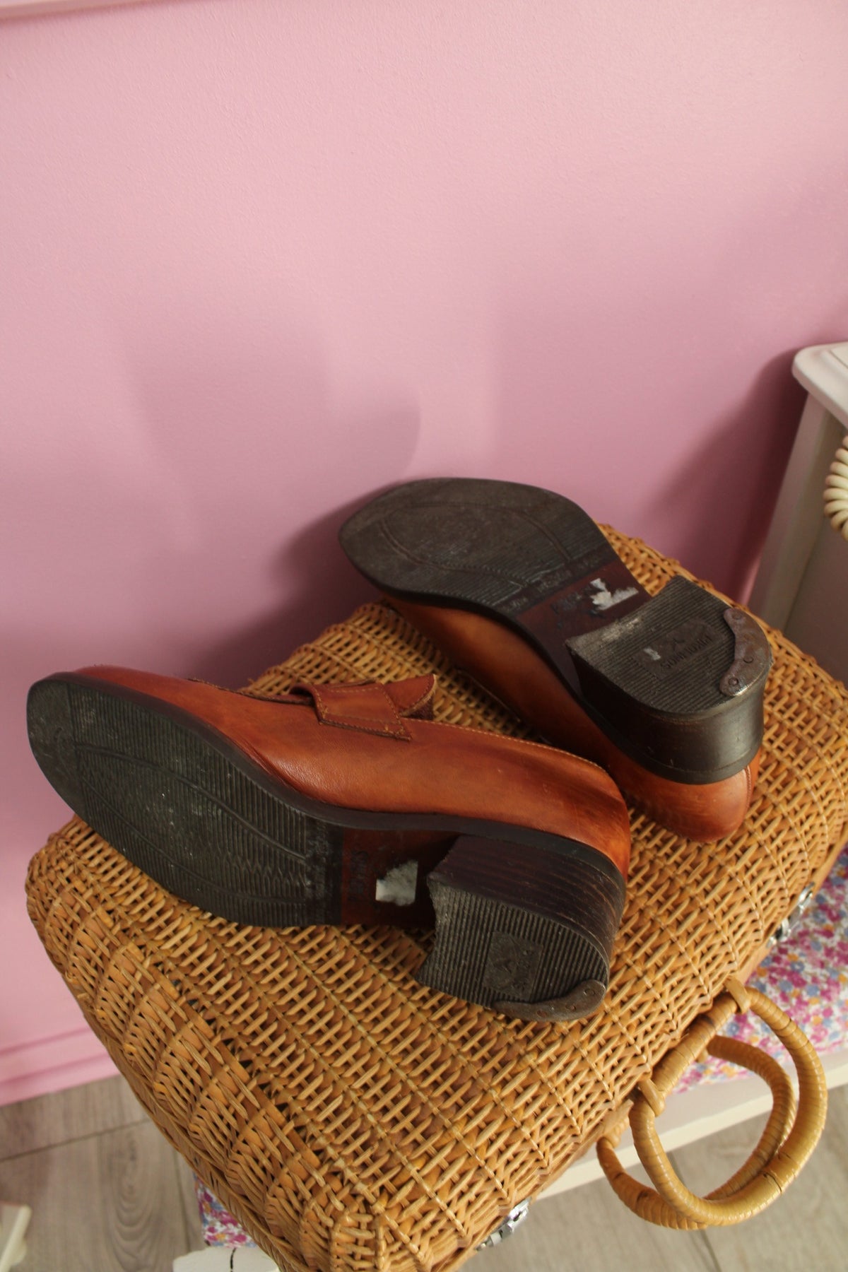 Mocassins Pikolinos à bride - cuir lisse camel - bout carré - pointure 37