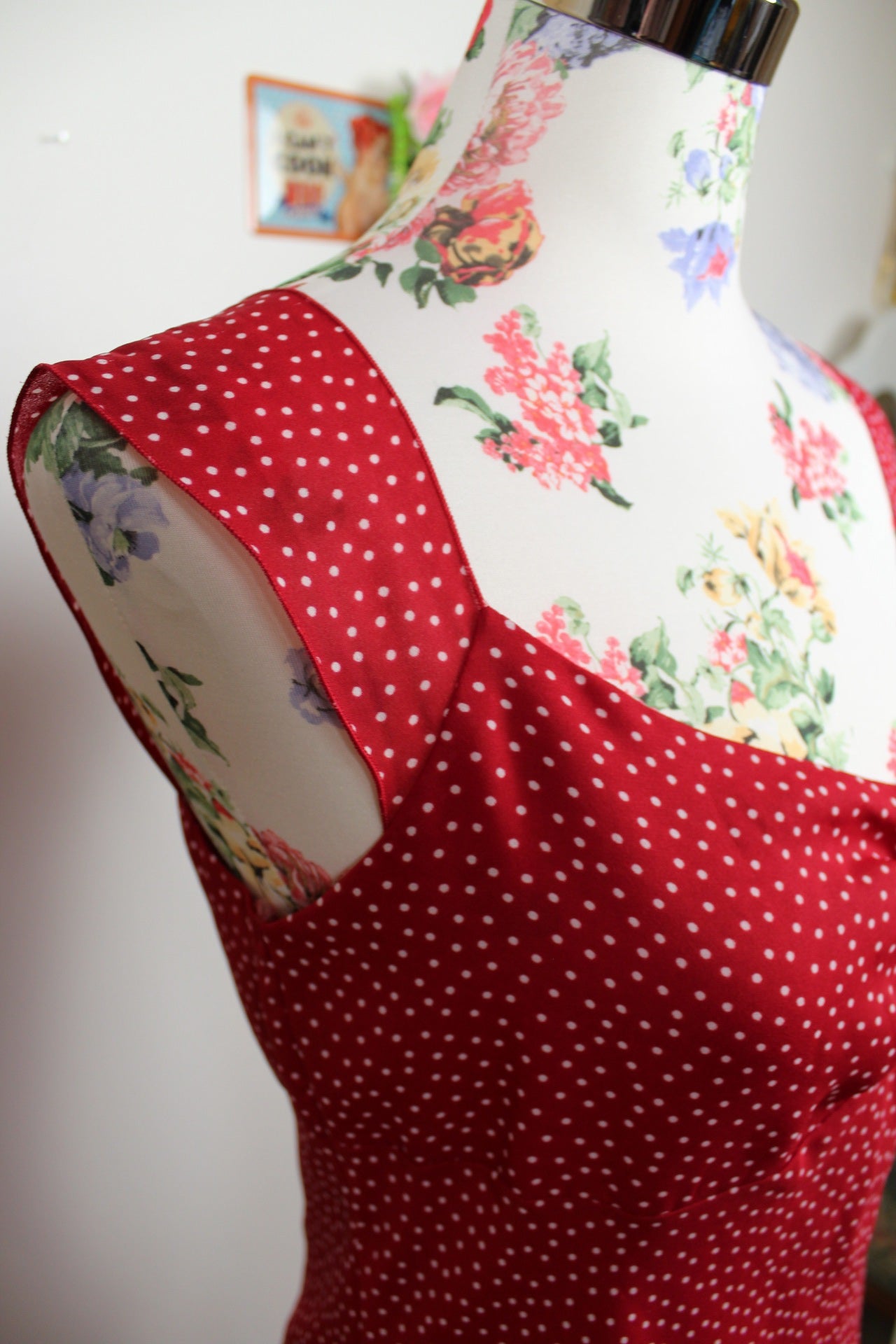 🌸Robe pin-up vintage 90's C&A Yessica - rouge à pois blancs chic 🍒