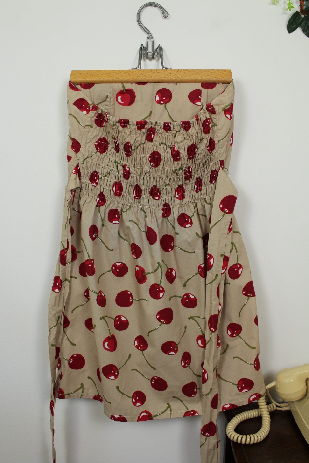 🍒🌸Robe rockabilly/pin-up bustier motif cerises en coton - Taille 38🌸🍒