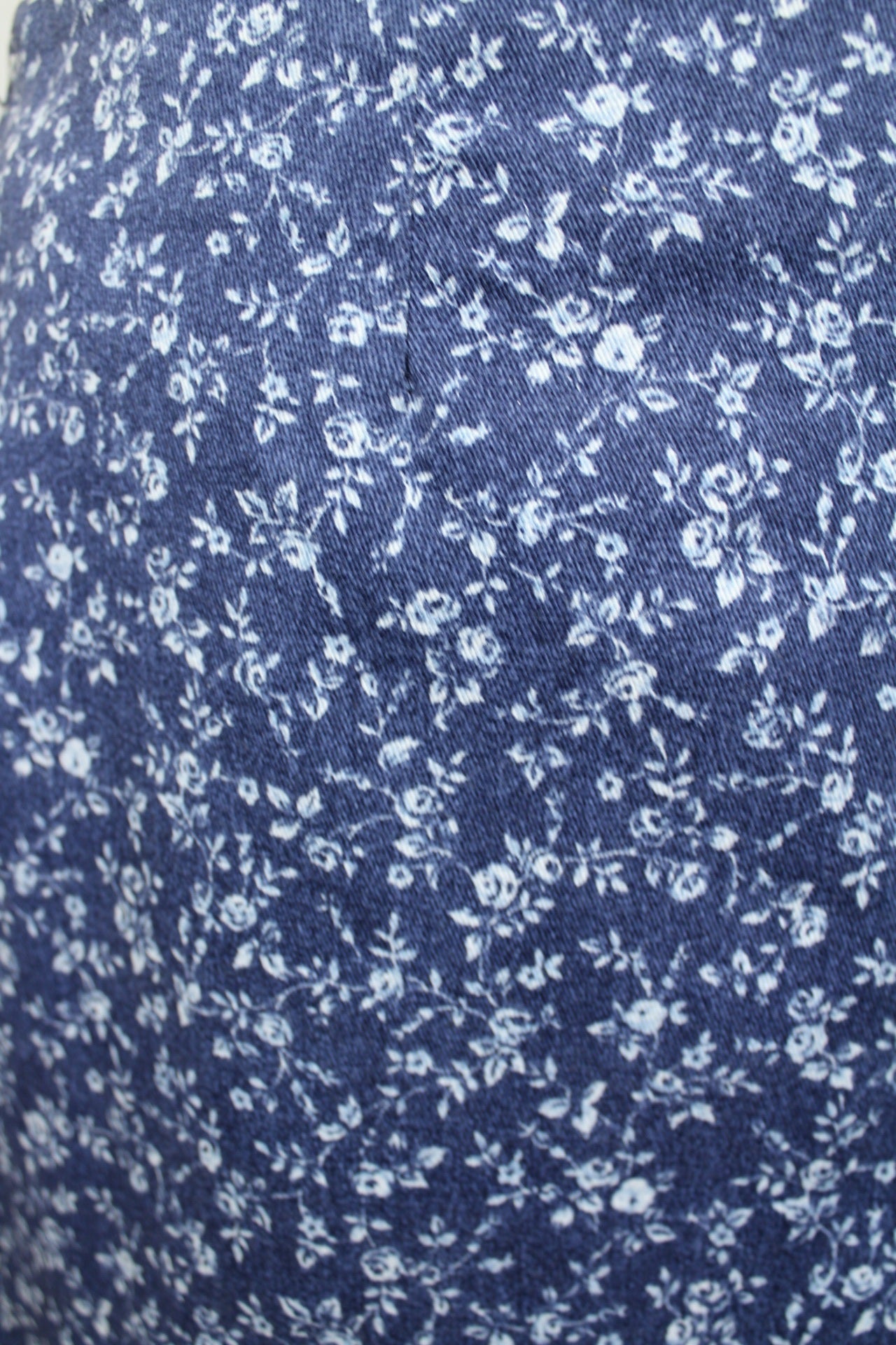 🌸🍒Jupe vintage 90's Nina Kalio en denim effet fleuri liberty - Taille 40🍒🌸