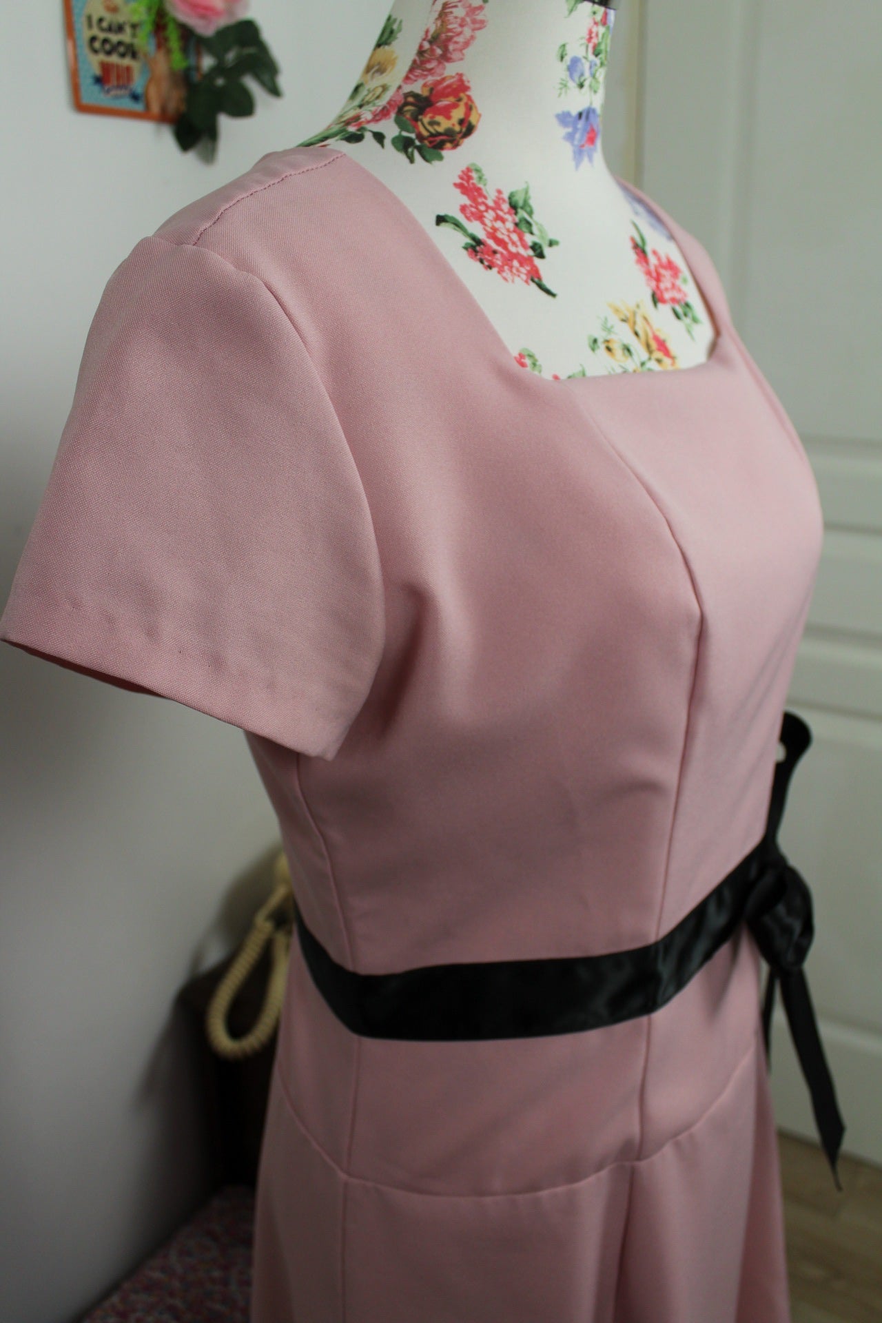 🌸🍒Robe rose poudrée années 2000 marque MIKAROSE inspiration rétro pin-up 50's - Taille 38🍒🌸