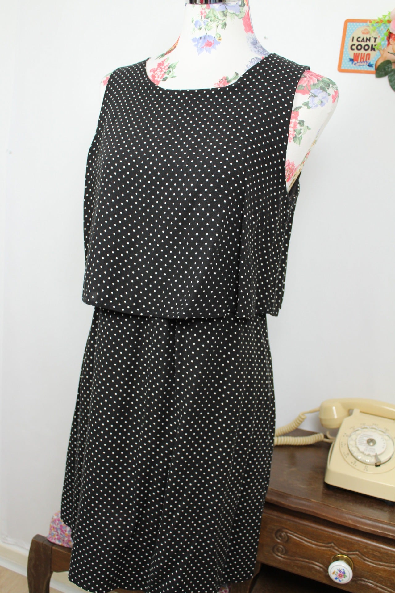 🌸🍒Robe fluide à pois Pigalle - style rétro pin-up rockabilly - Taille 38🍒🌸