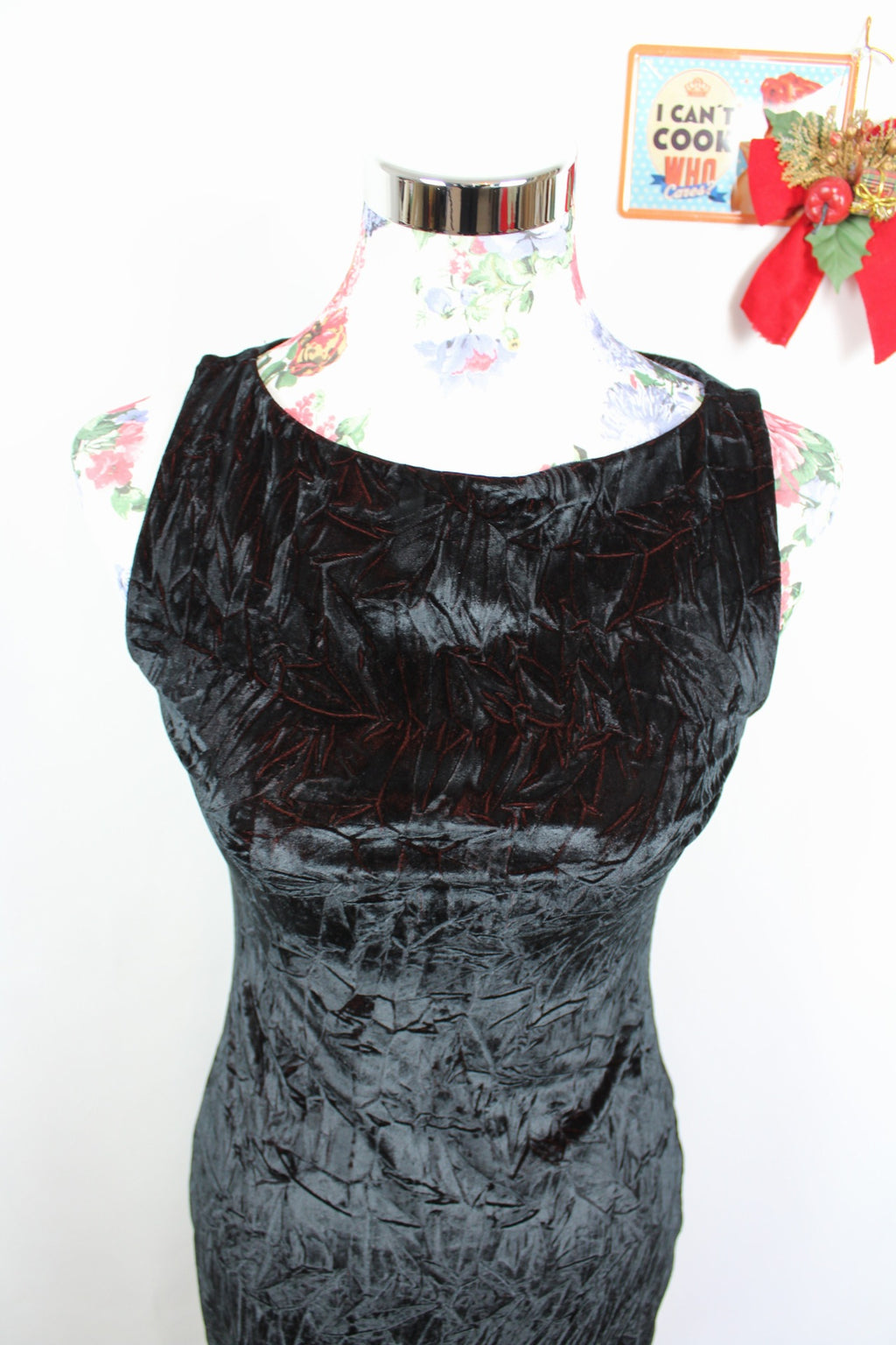 ✨Robe en velours froissé reflets bordeaux cuivré - Promod vintage 80's - robe de soirée✨