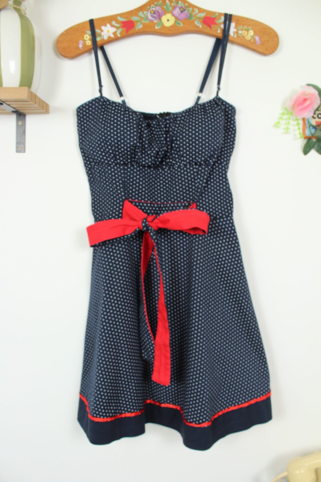 🌸🍒Robe à pois style rockabilly/pin-up nœud rouge - made in Italy - Taille 36🍒🌸