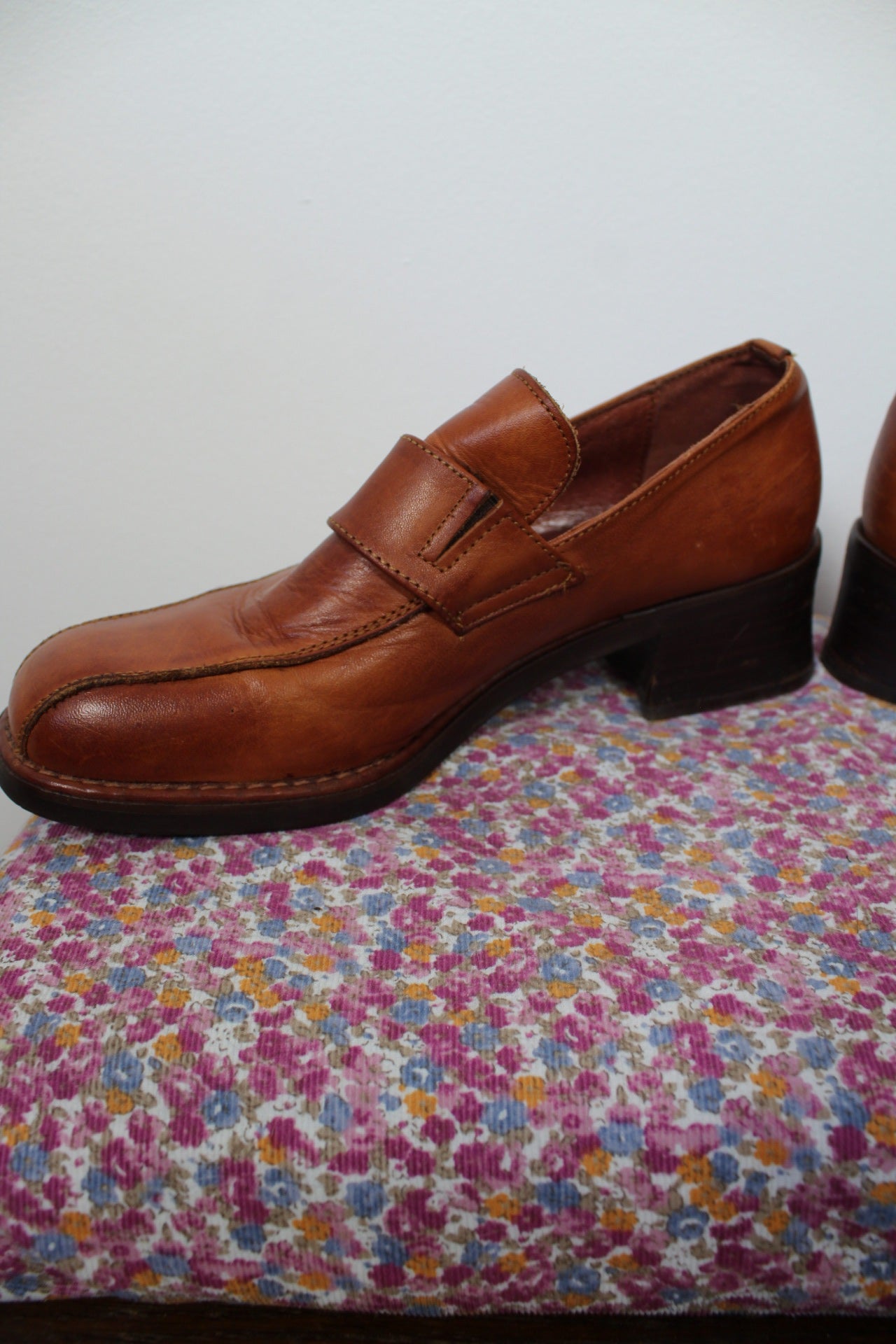 🌸🍒Mocassins Pikolinos à bride - cuir lisse camel - bout carré - pointure 37🍒🌸