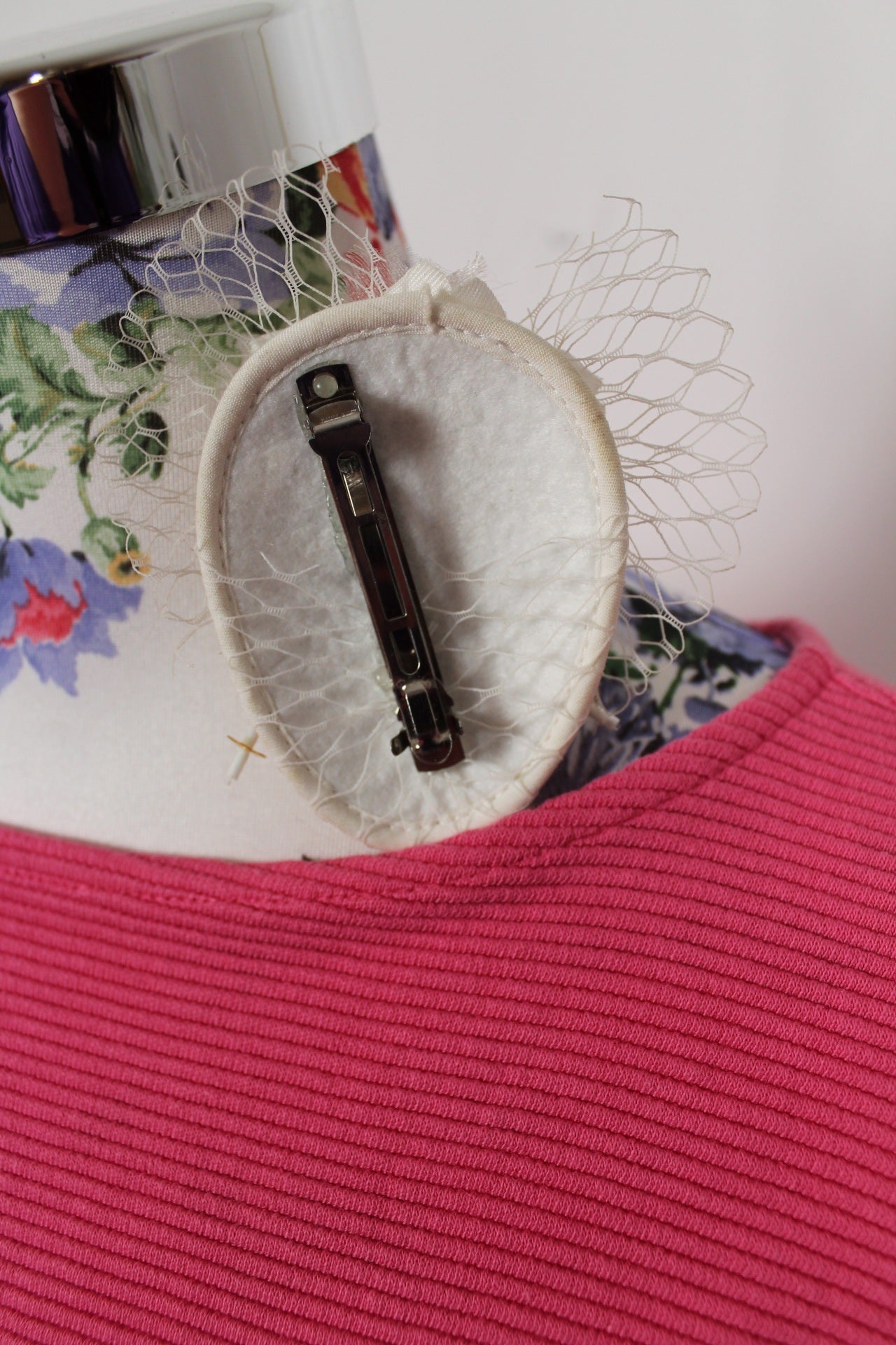 🌸🍒Pince bibi cheveux vintage 50/60's blanc ivoire à violette - esprit pin-up 🍒🌸