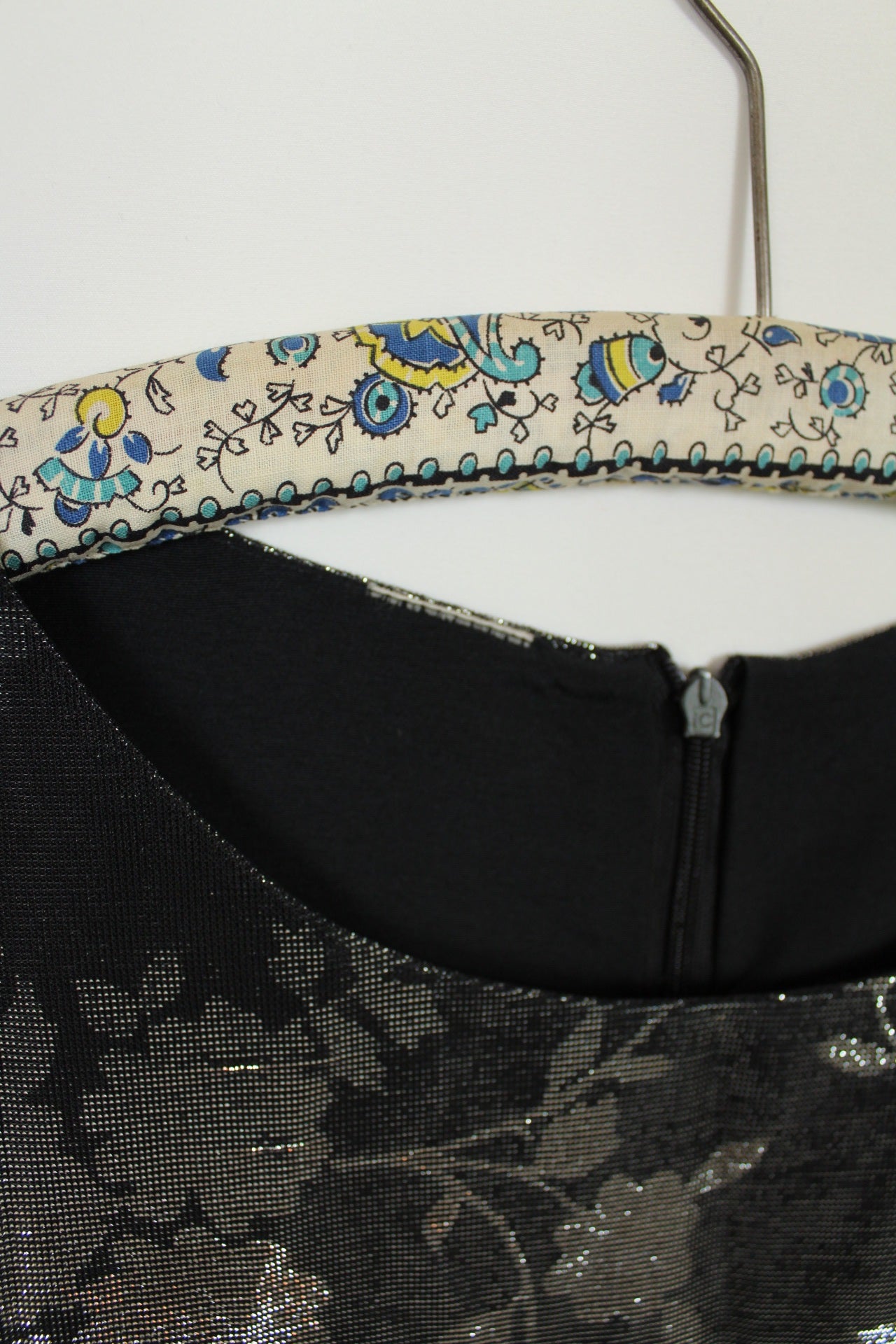 ✨Robe de soirée noire & argent vintage 90's - effet brocard pailleté✨