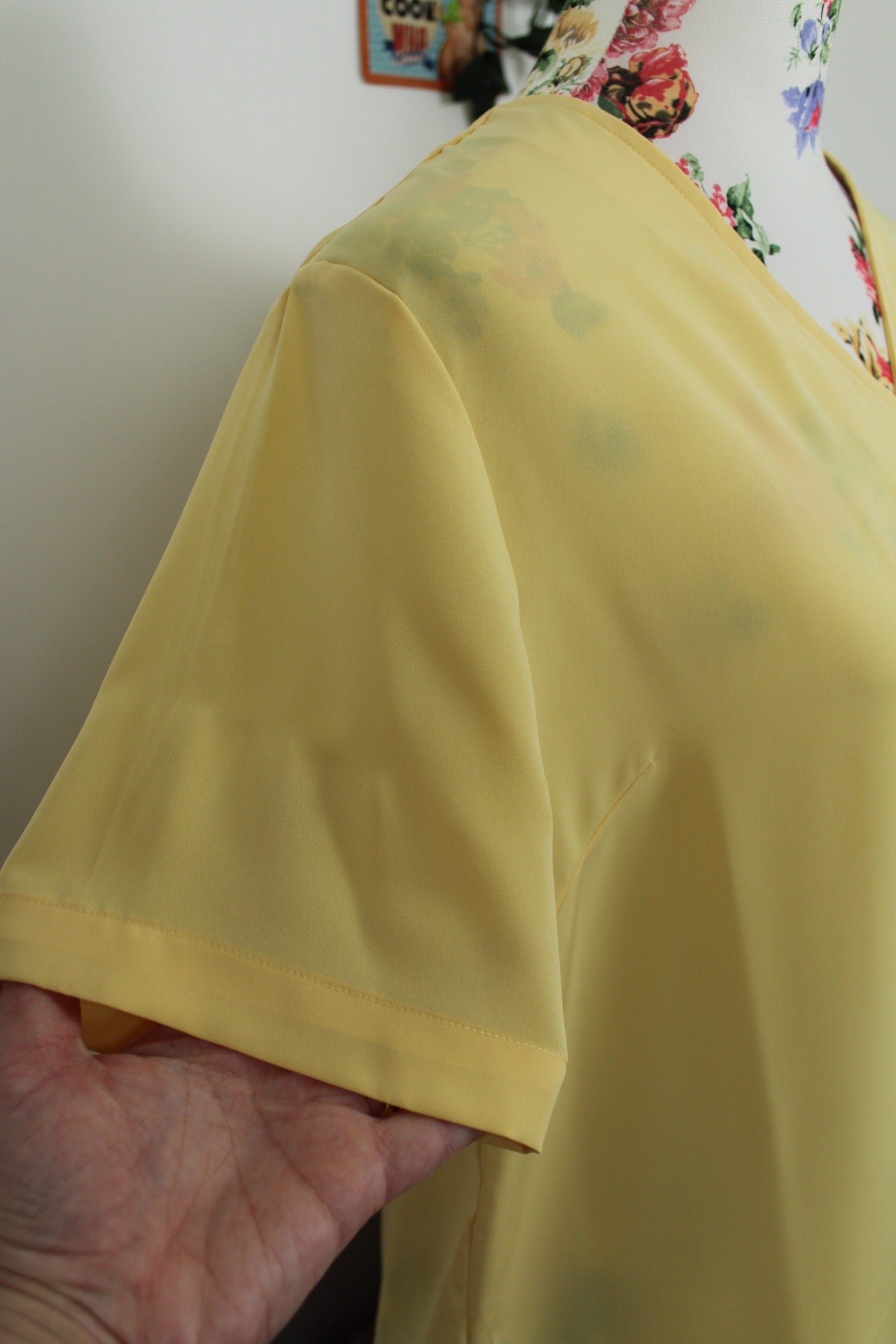 🌸🍒Blouse vintage 90's jaune clair ensoleillé - Taille 42/44🍒🌸