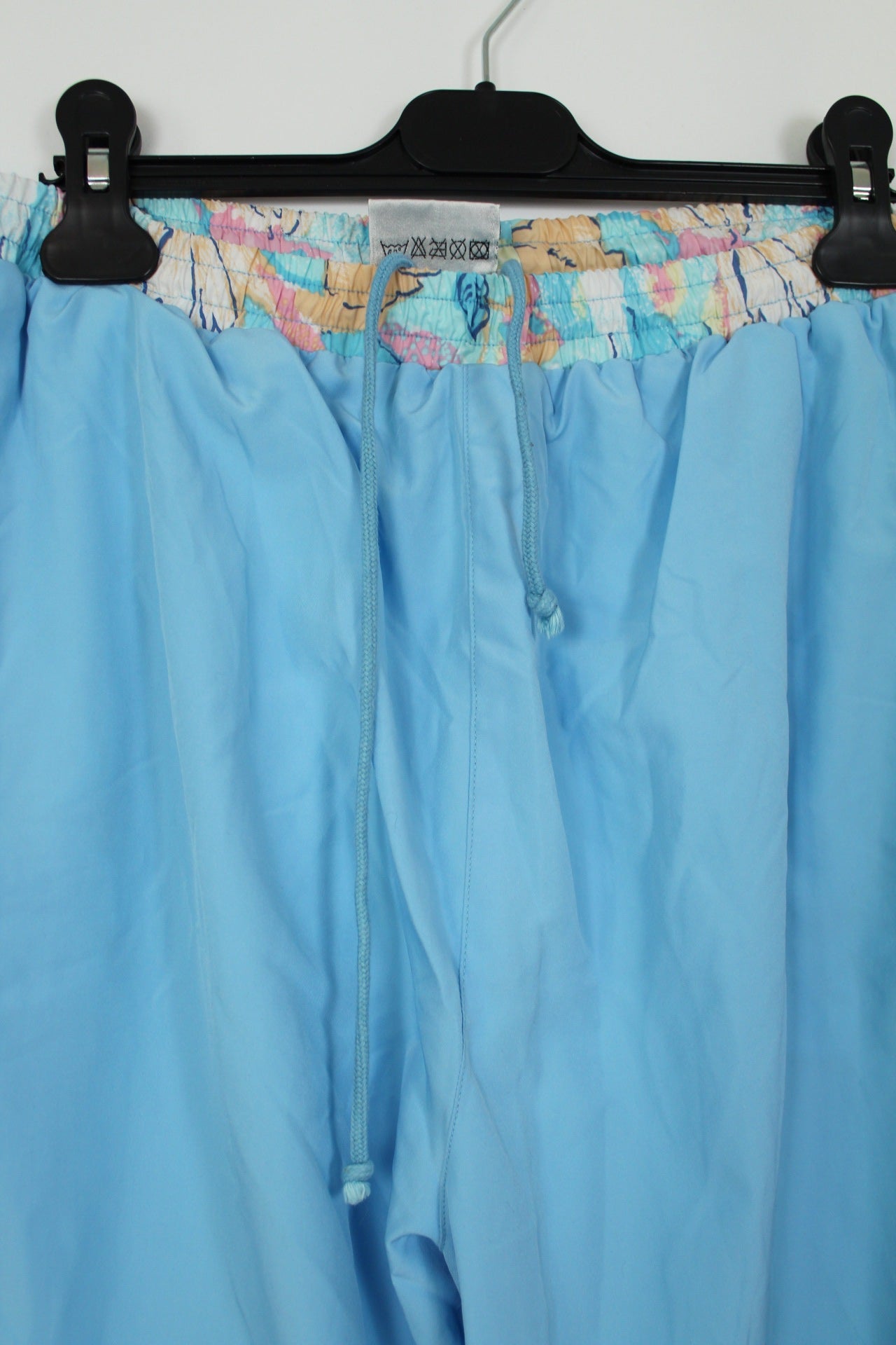 🌸🍒Pantalon de jogging vintage 80's bleu ciel & détails fleuris pastel - Taille 38 à 42🍒🌸