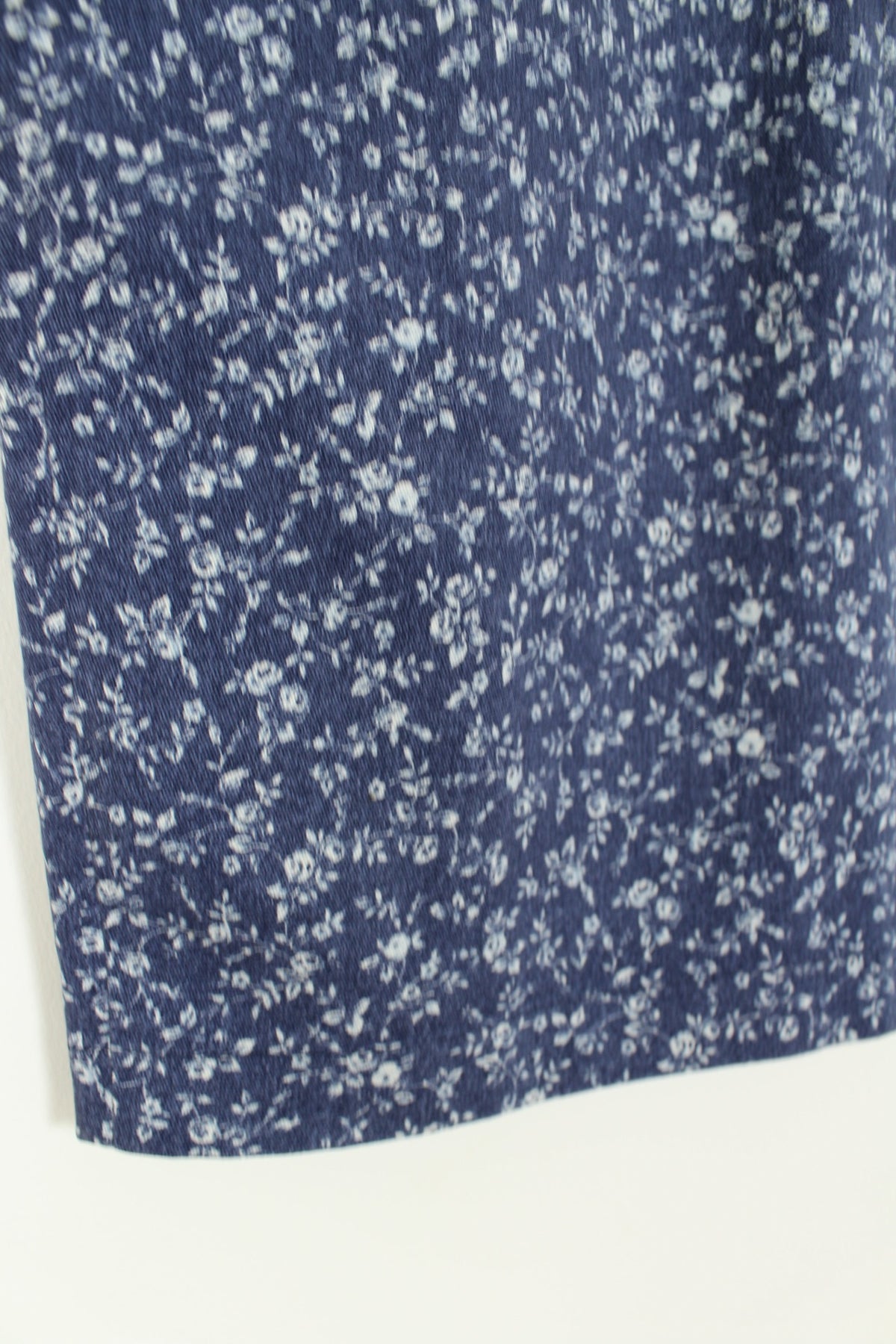 Jupe vintage années 90 Nina Kalio en denim effet fleuri liberty - Taille 40