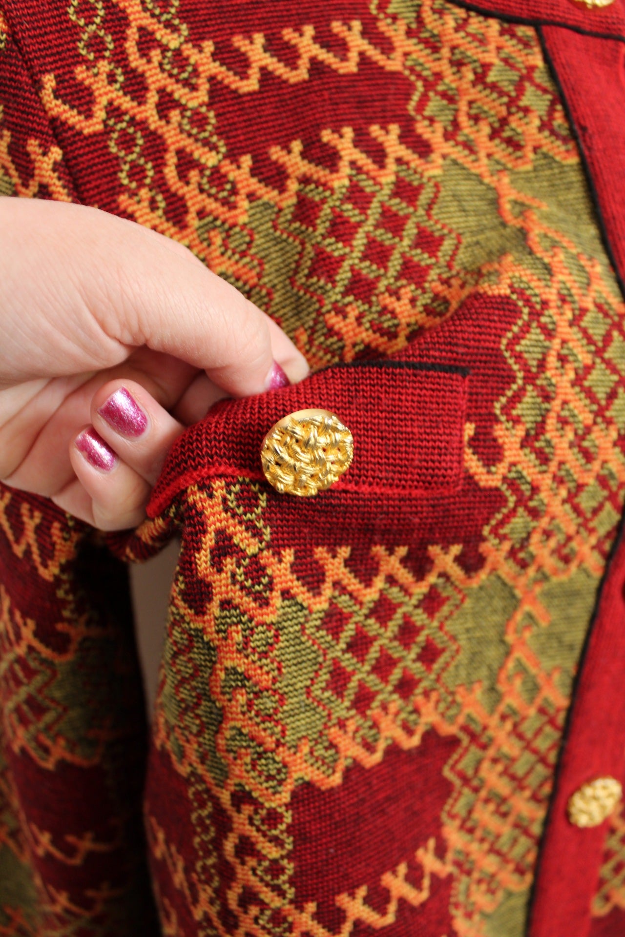 ✨Pull vintage 80's Laine & Maille Paris - boutons dorés✨