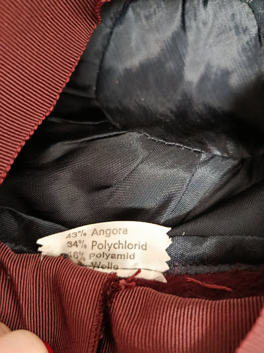 🌸Béret vintage bordeaux angora ultra doux 80/90's🍒