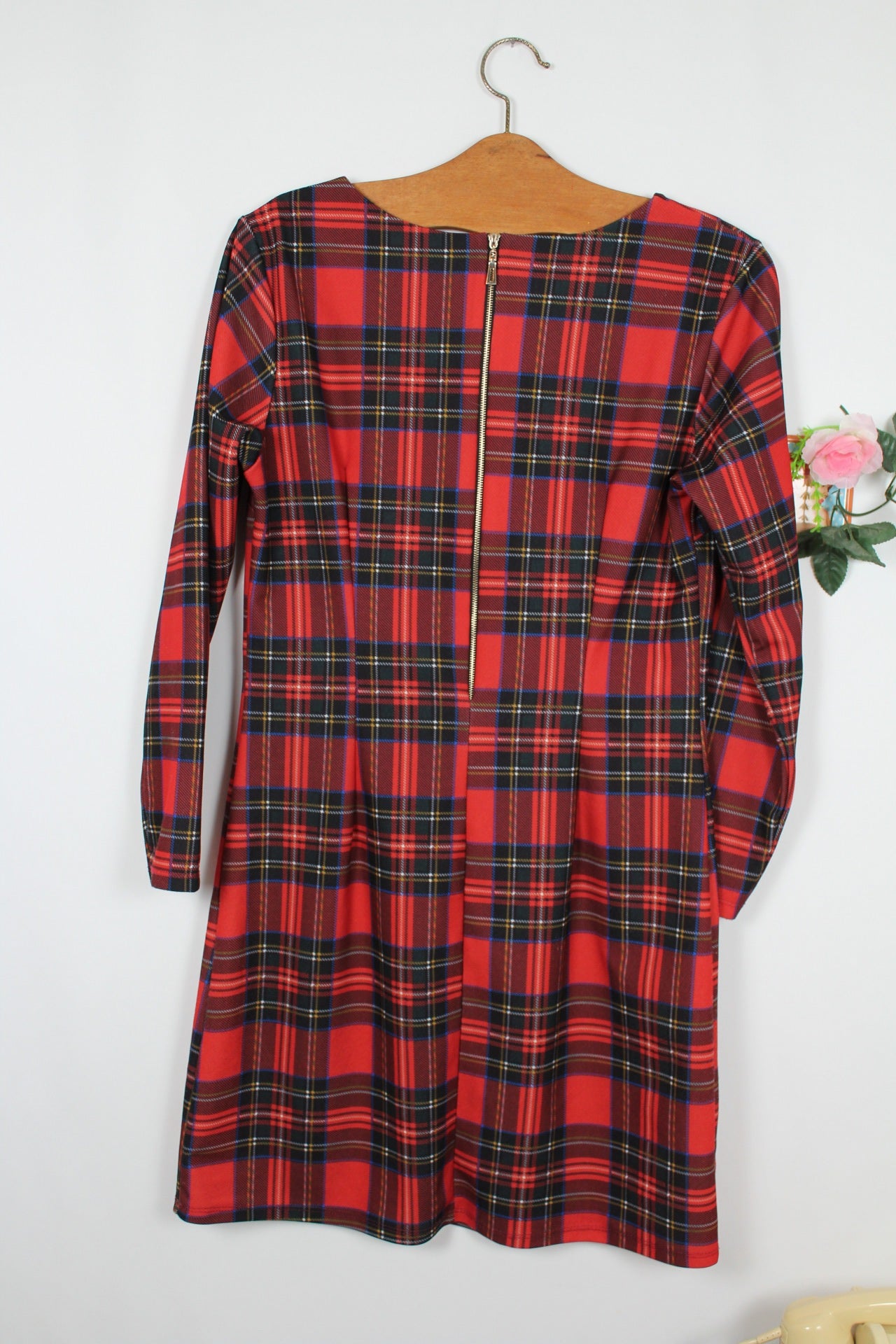 🌸🍒Robe vintage 90's tartan rouge Actuelle - Taille 38/40🍒🌸
