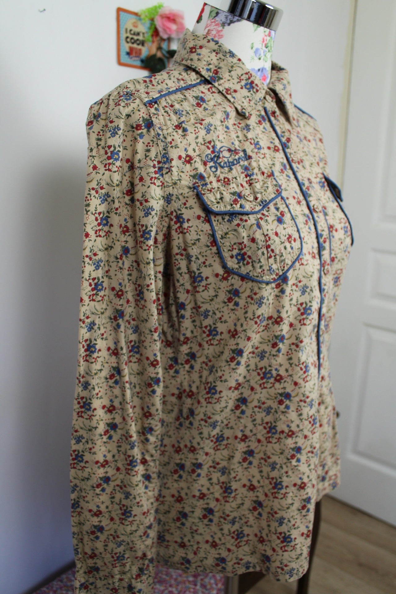 🍒🌸Chemise Kaporal 2000's fleurie - style western chic - 100% coton - Taille 38🌸🍒