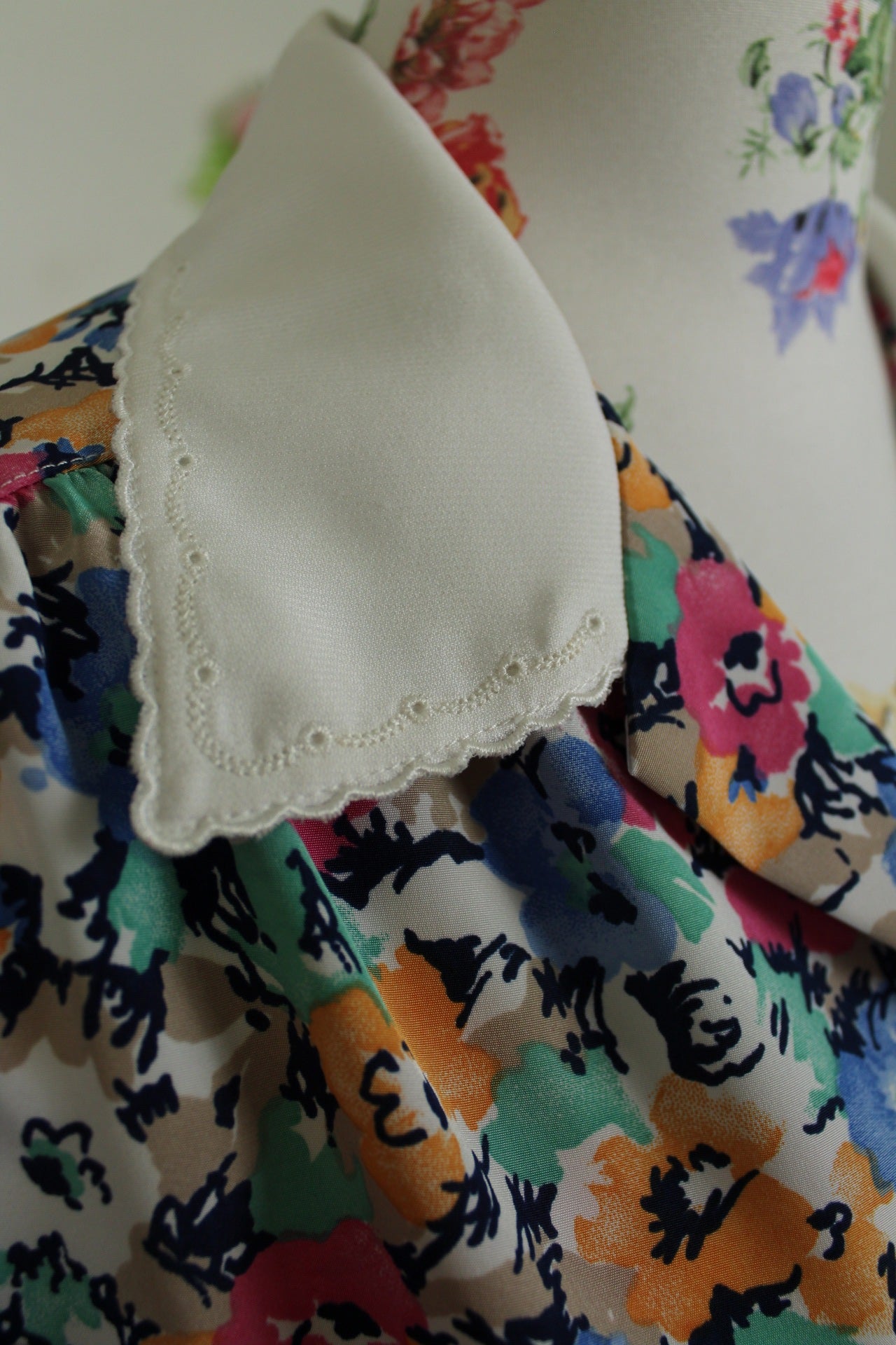 🍒🌸Chemisier vintage fleuri 70's à manches bouffantes - Maison du Jersey - Taille 42/44🌸🍒