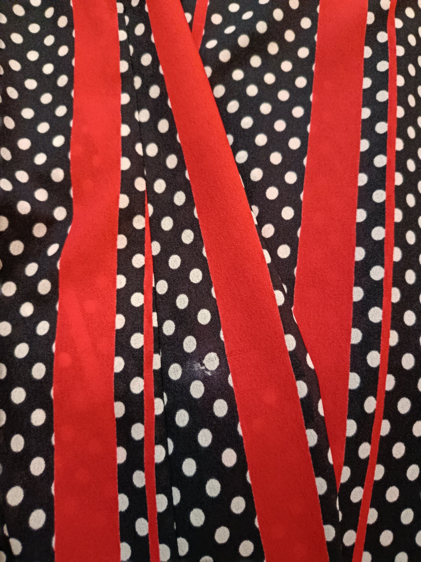 🌸🍒Robe vintage 70/80's pin-up/rockabilly pois & rayures boutonnée - Taille 42/44🍒🌸