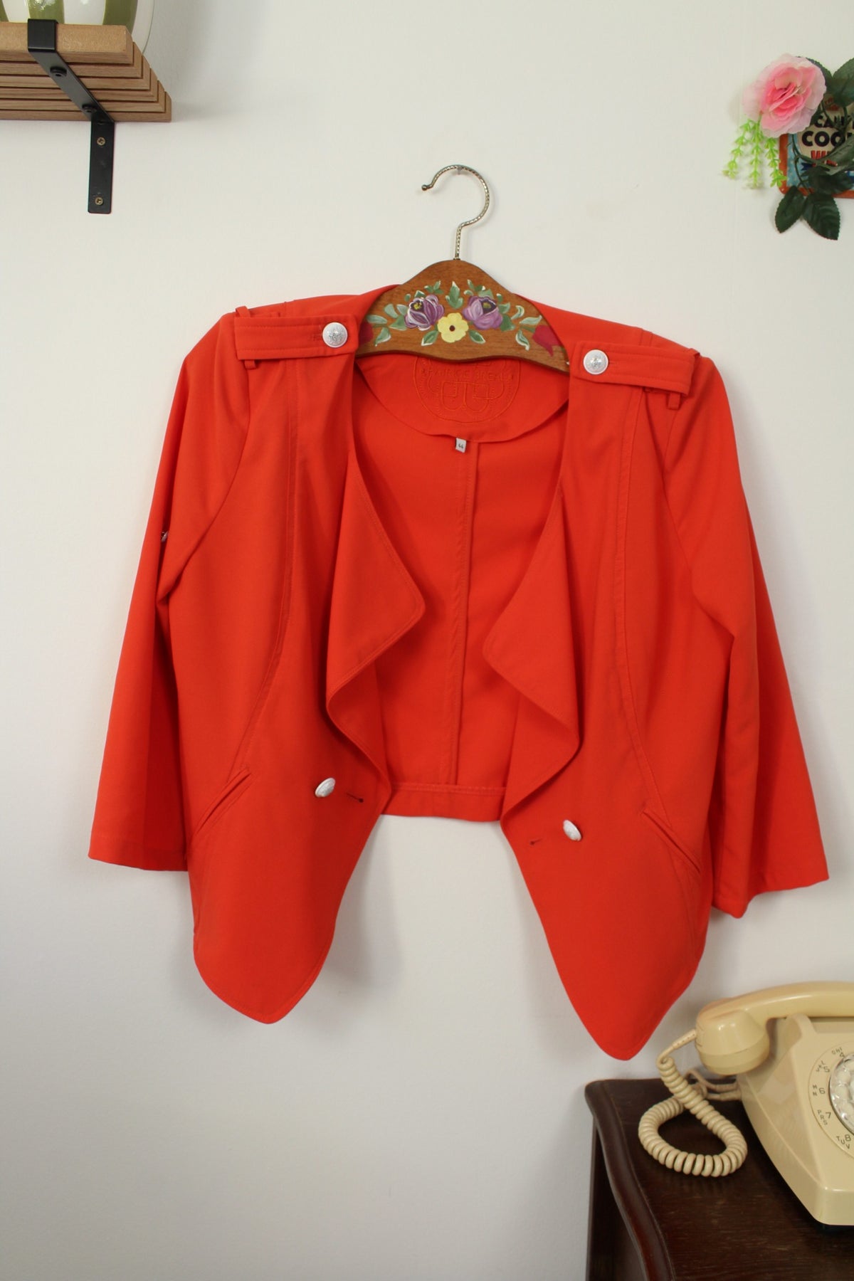 Veste rétro Patrice Breal orange pep's preppy chic années 2000 - Taille 40/42