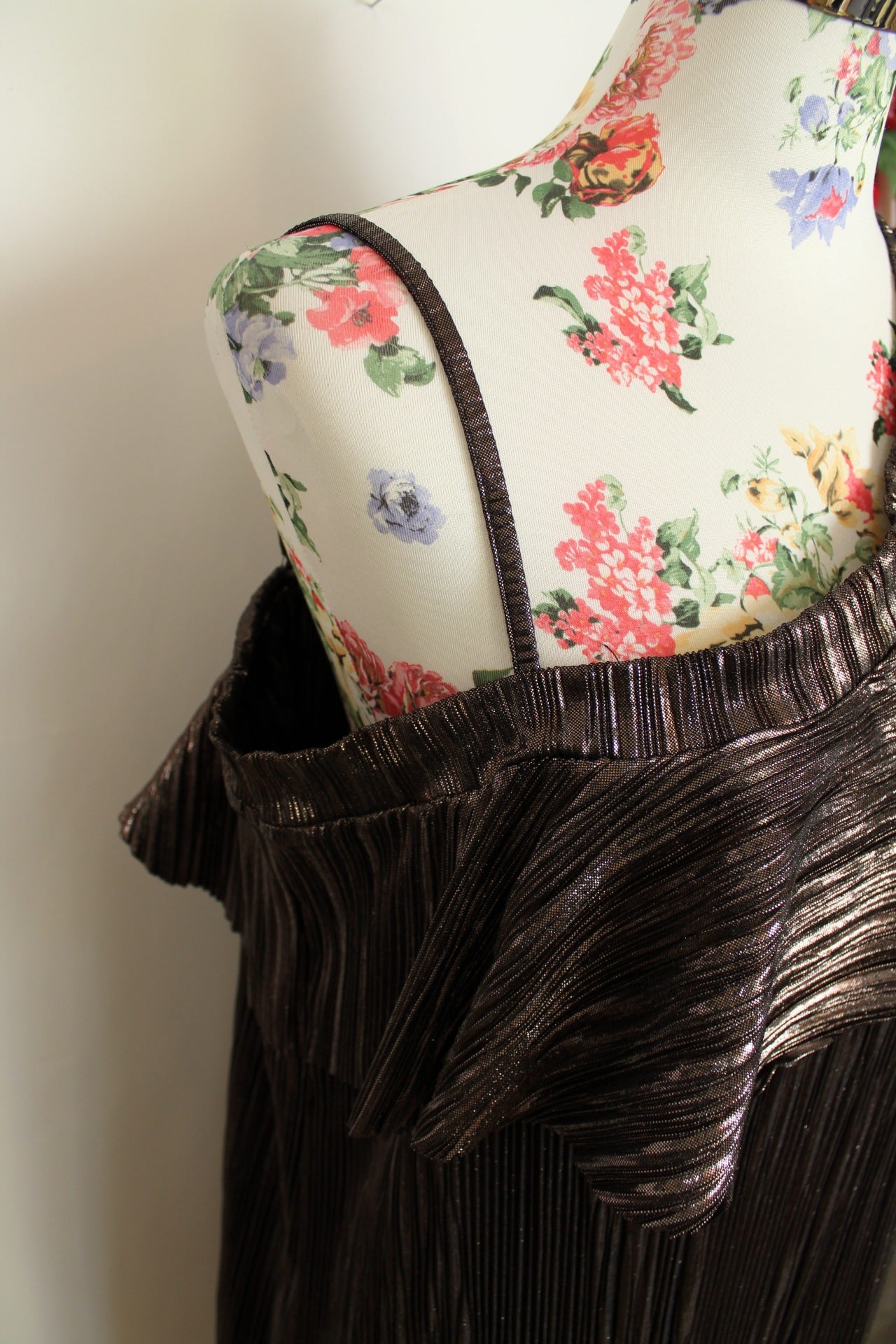 ✨Robe de soirée plissée bronze asymétrique - Promod✨