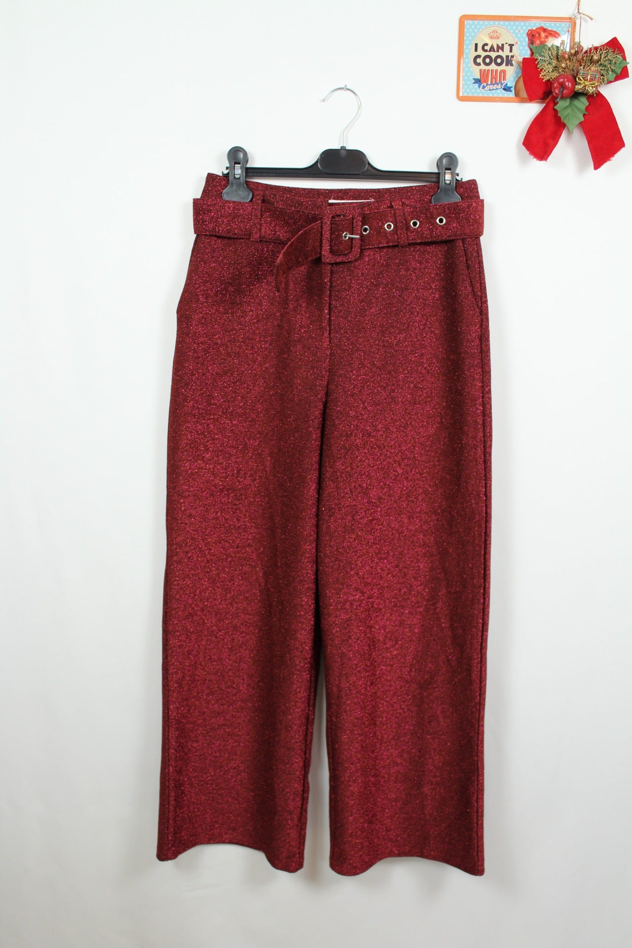 ✨Pantalon pailleté rose/violet Vila de soirée à jambes larges - T.36✨