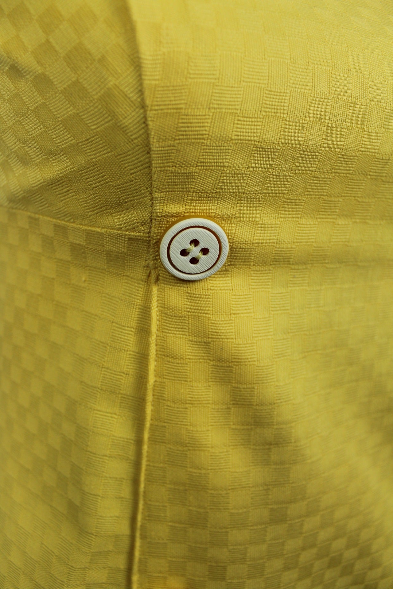 🌸🍒Robe vintage 60's jaune soleil carreaux tissés - Taille 34/36🍒🌸