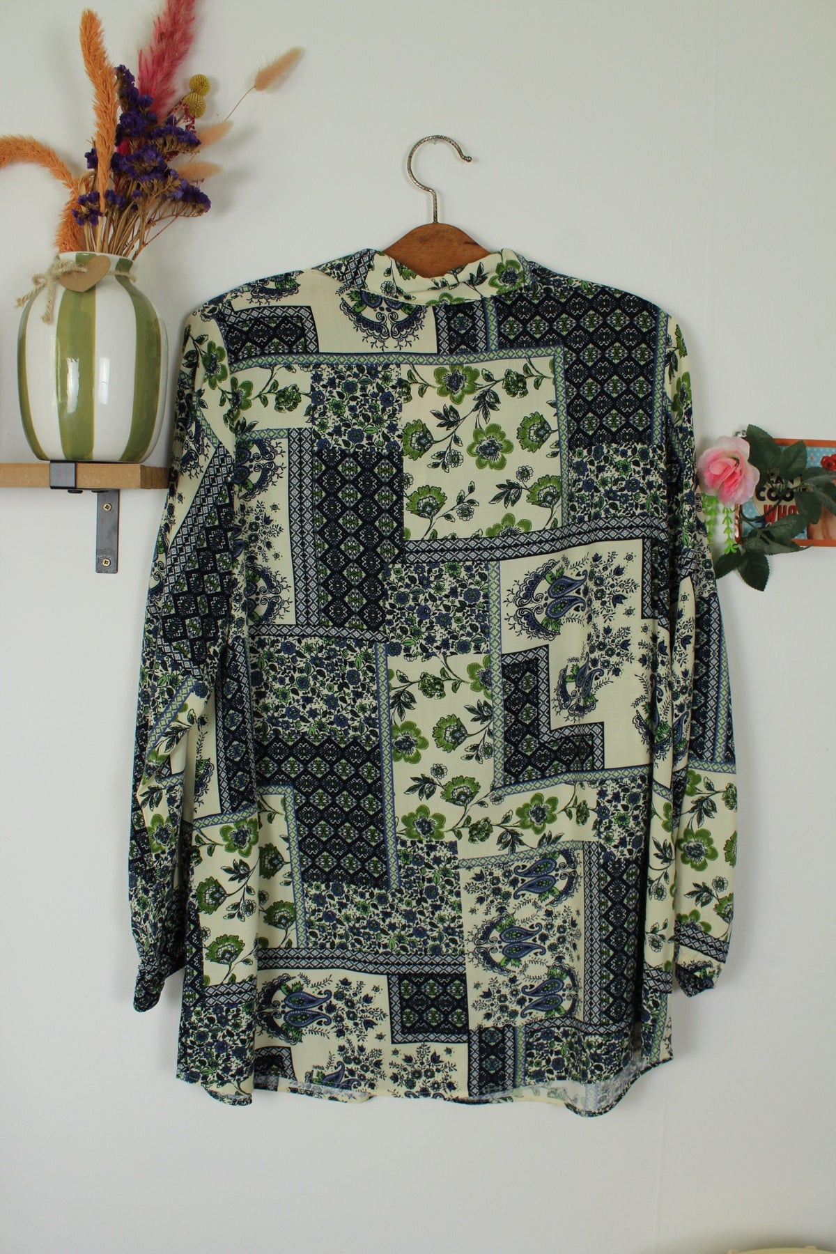 Blouse imprimée patchwork bohème chic - coton made in Vietnam - Taille 44/46