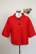 🌸Cardigan rouge bouclé 80's - style Jackie O - made in Italy🍒