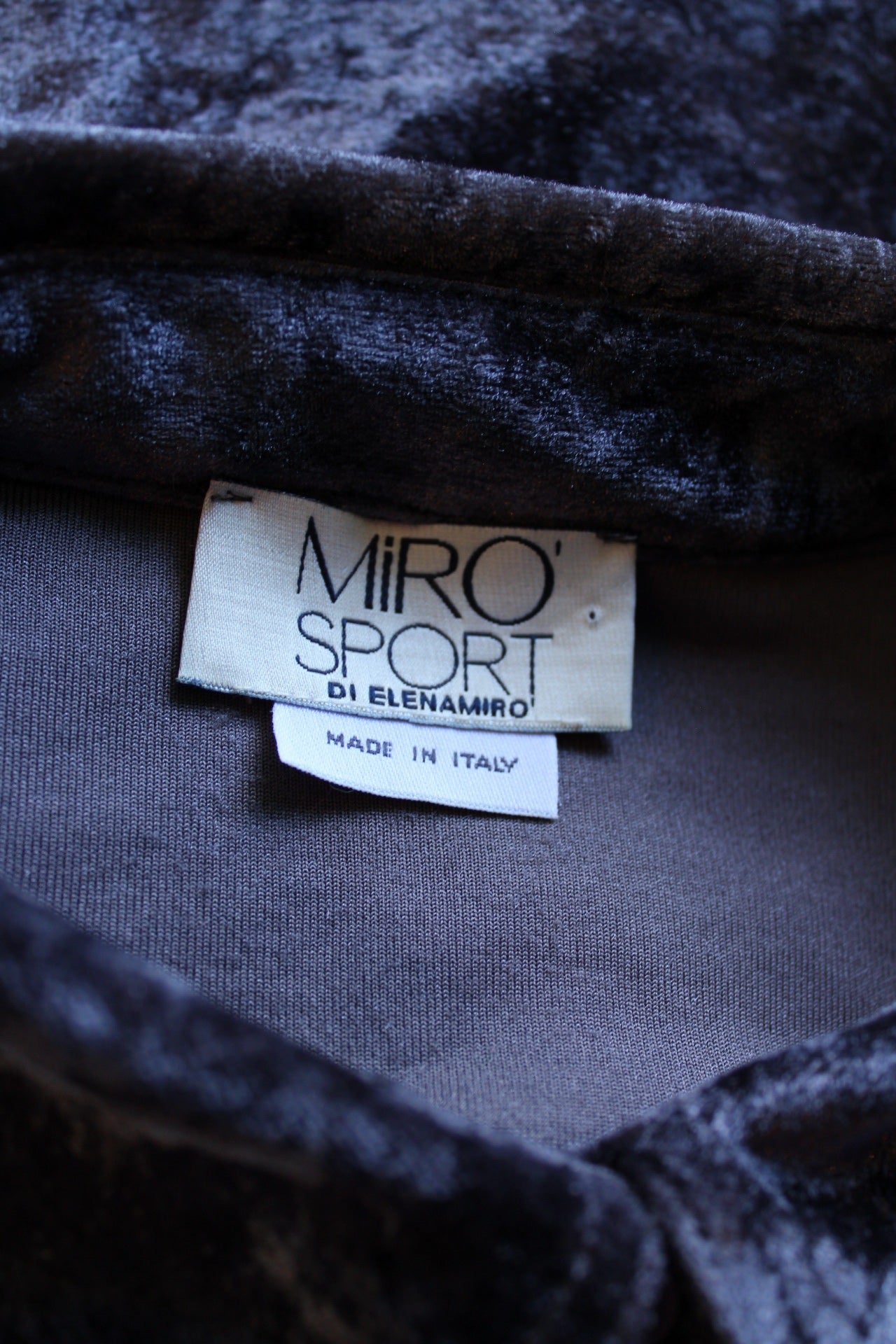 ✨Chemise vintage 90's en velours gris - Miro Sport - Made in Italy - T.38 à 42✨