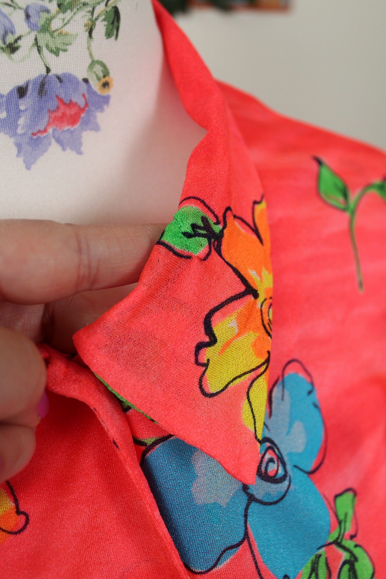 🌸🍒Chemise vintage 90's fleurs de Lys XXL tons chauds - Taille 38/40🍒🌸