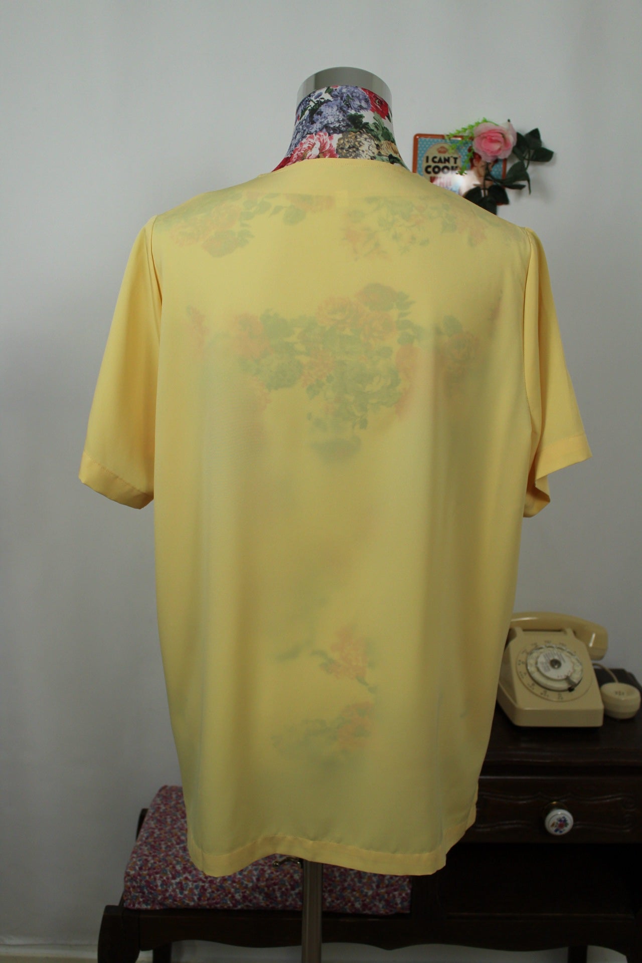 🌸🍒Blouse vintage 90's jaune clair ensoleillé - Taille 42/44🍒🌸