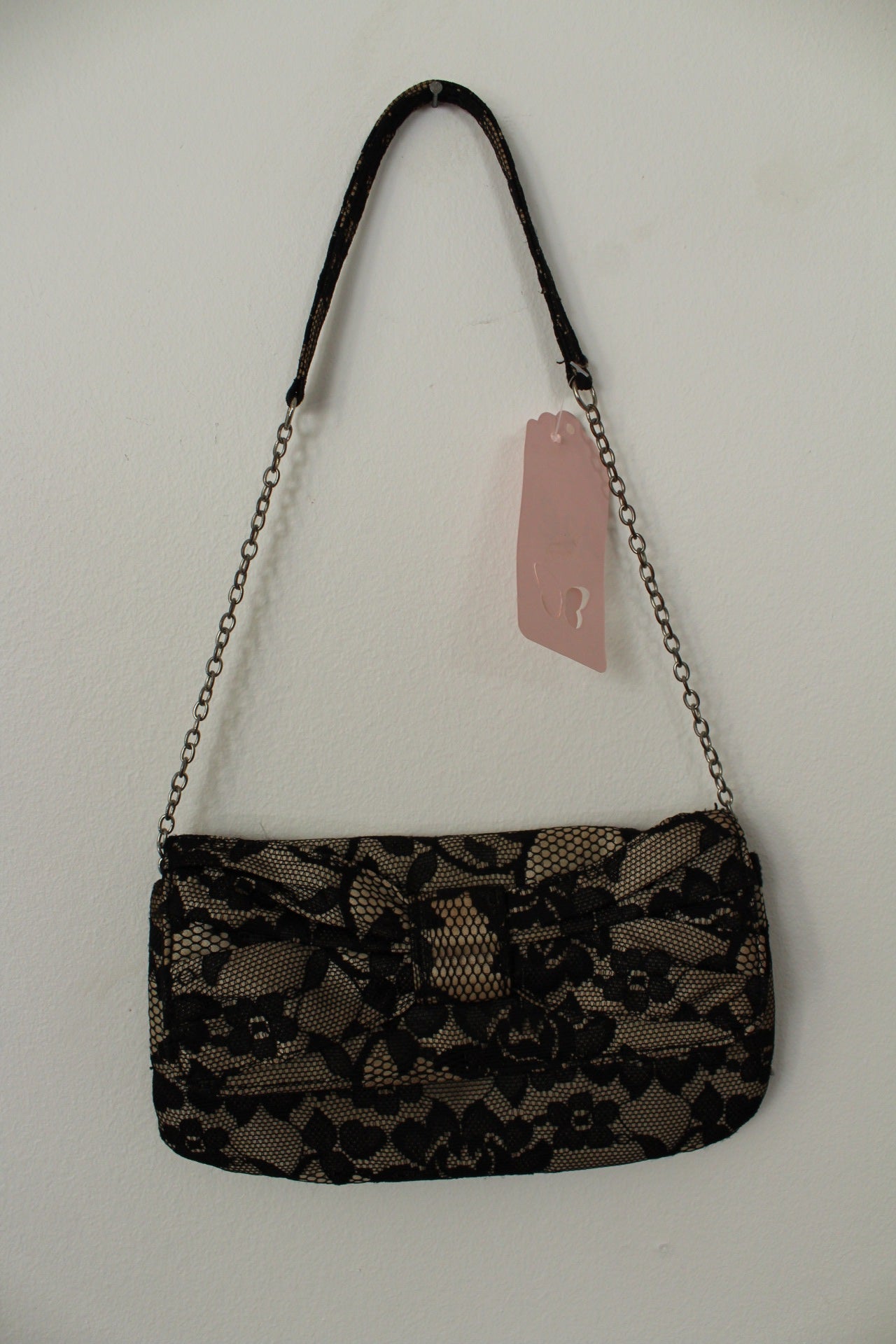 🌸🍒Sac pochette en dentelle noire fleurie Claire's années 2000 Y2k🍒🌸