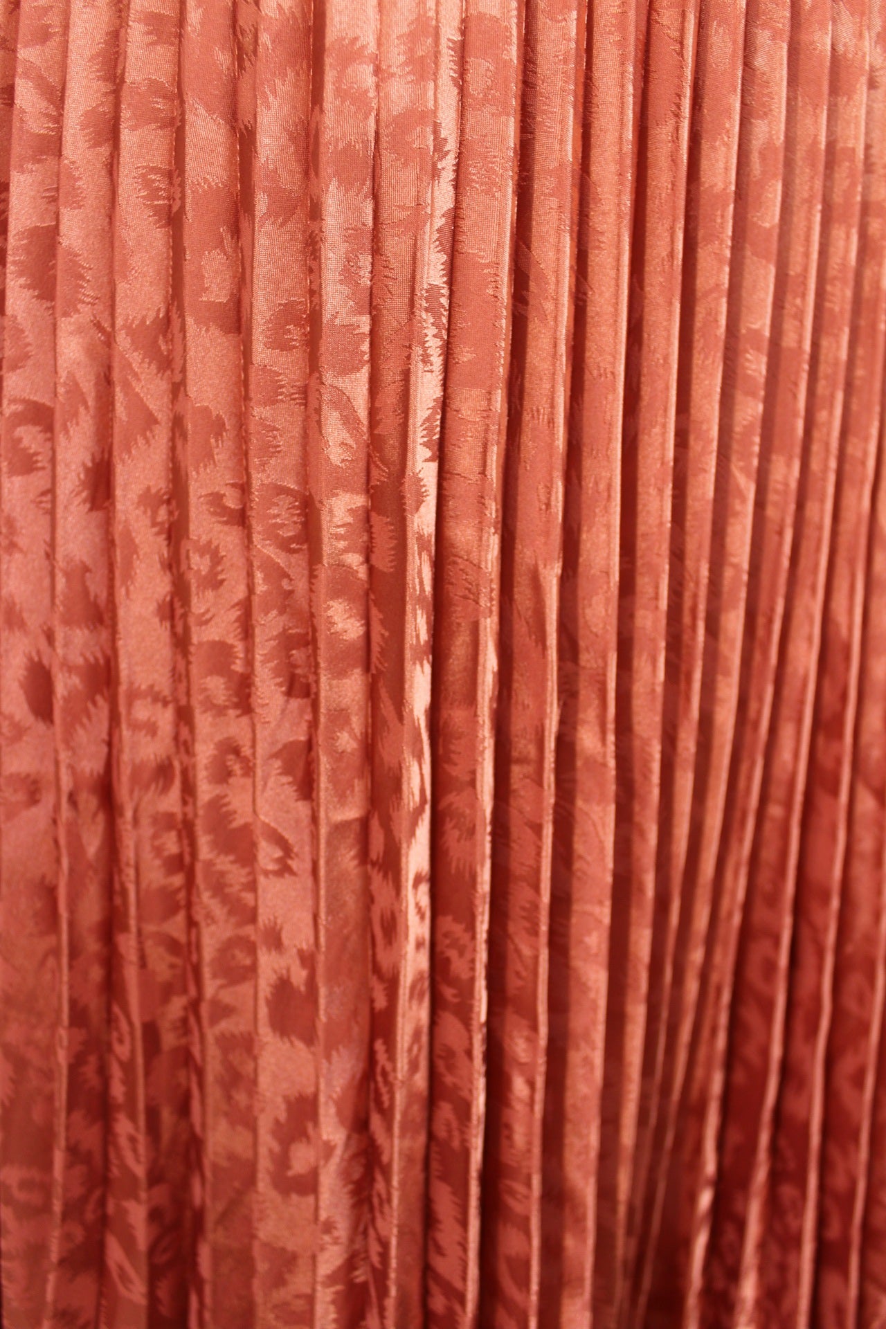 🌸🍒Jupe léopard vintage 90's plissée made in Italy - terracotta & satinée - Taille 36/38🍒🌸🌸