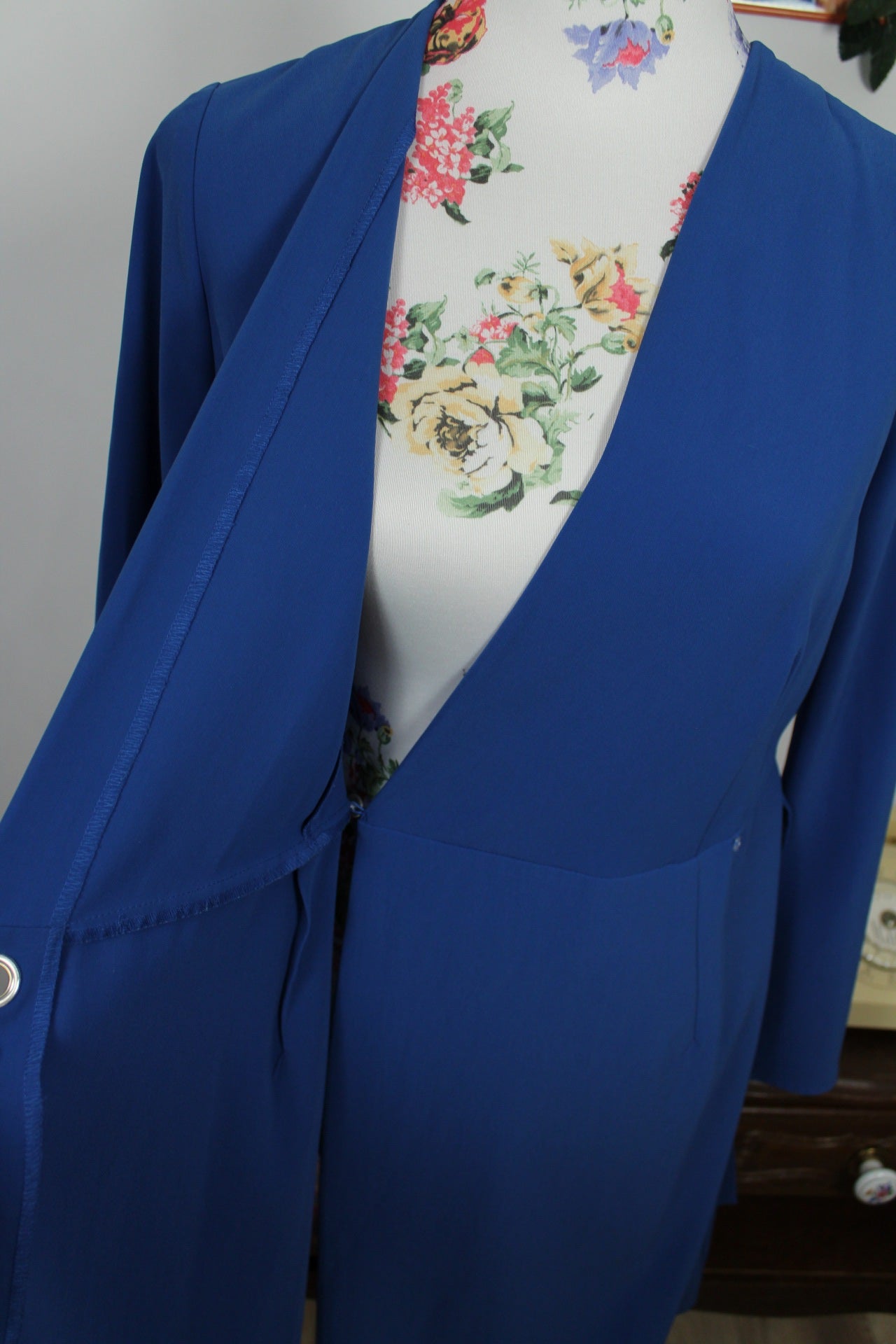 🌸🍒Robe portefeuille Rick Cardona bleu colbat - Taille 36/38🍒🌸