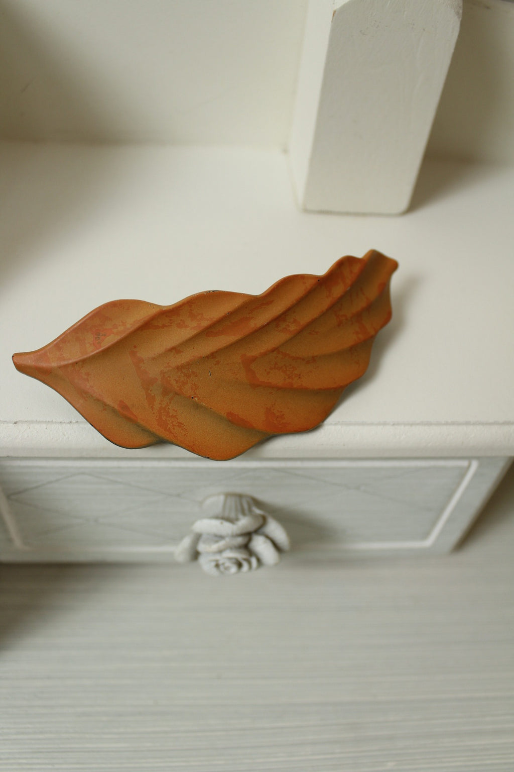 🌸Pince à cheveux clips vintage 80/90s - feuille made in France🍒