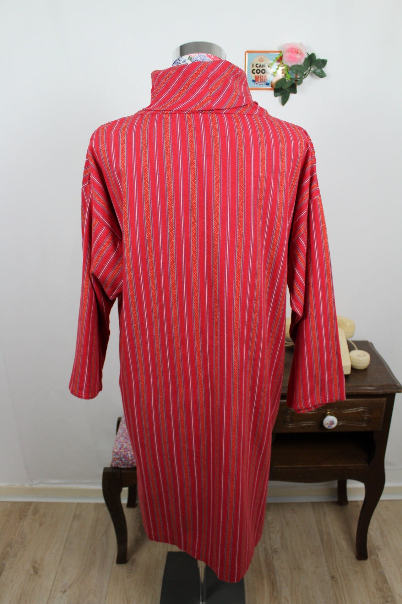 🌸🍒Robe d'hiver vintage 70s col roulé coton - esprit sweat fin - Taille 40 à 44🍒🌸