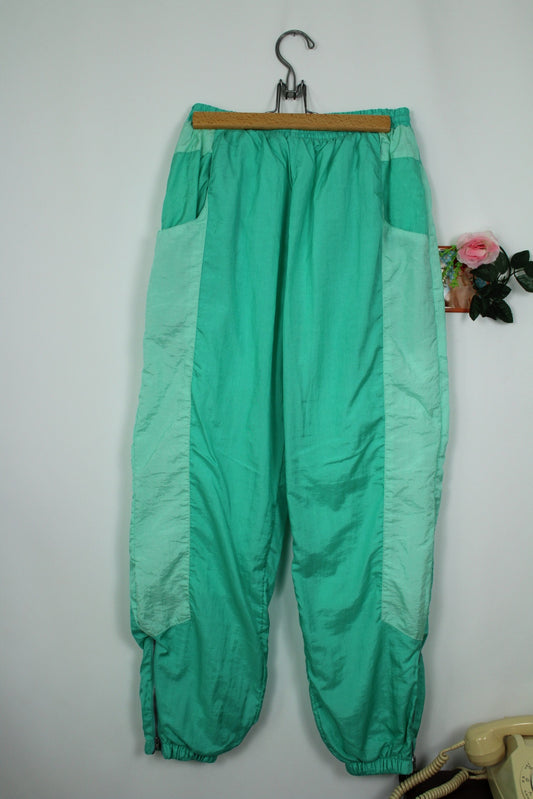 🌸🍒Jogging comfy vintage 90's Winch vert d'eau - style parachute - Taille 38/40🍒🌸